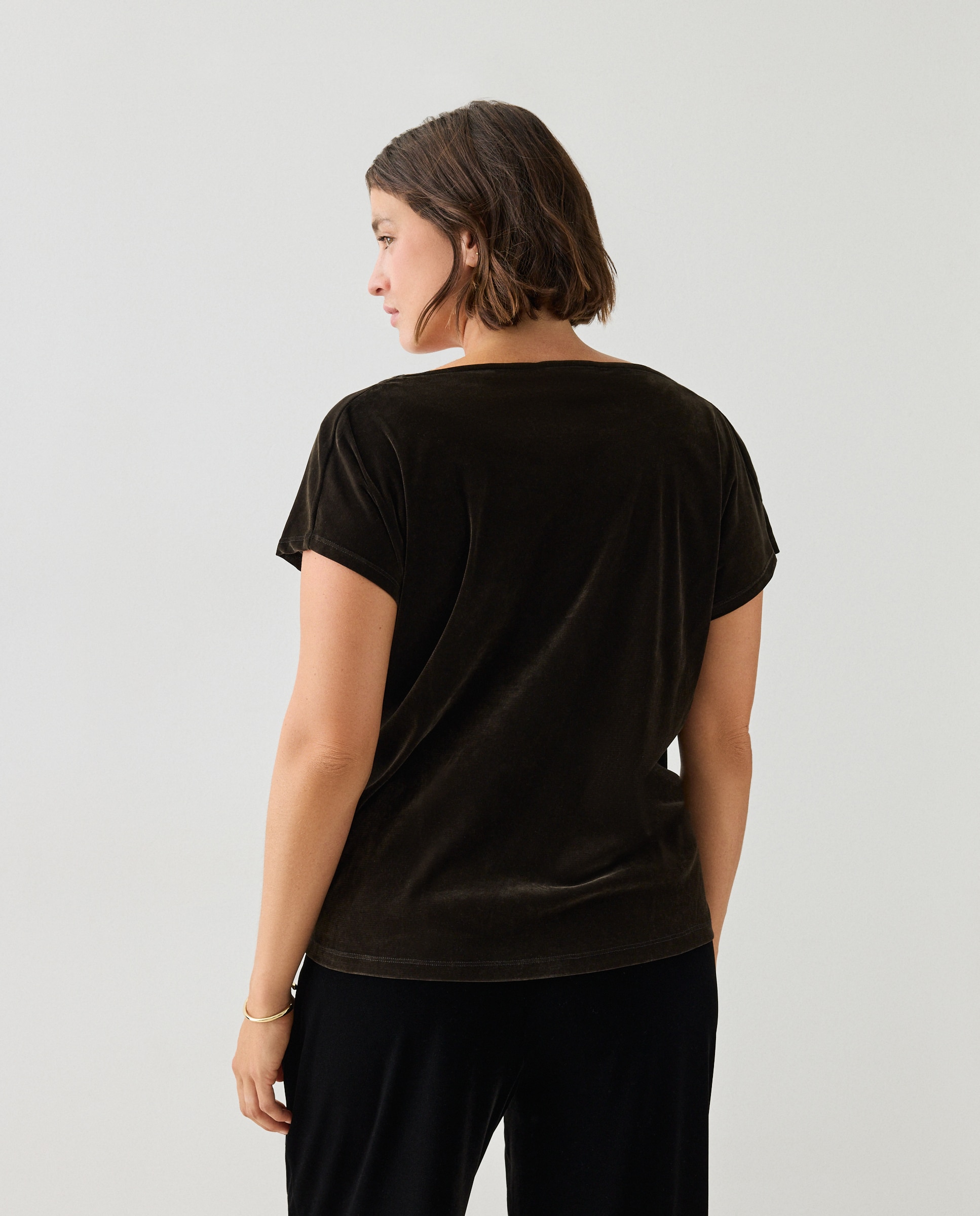 Camiseta de mujer de manga larga con terciopelo - Couchel - 530 Verde oscuro 530 Verde oscuro-3