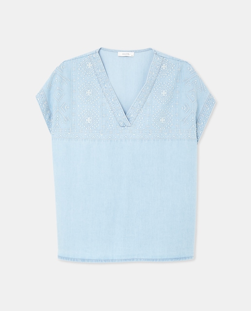Imagen 0 de Blusa lyocell bordada de mujer