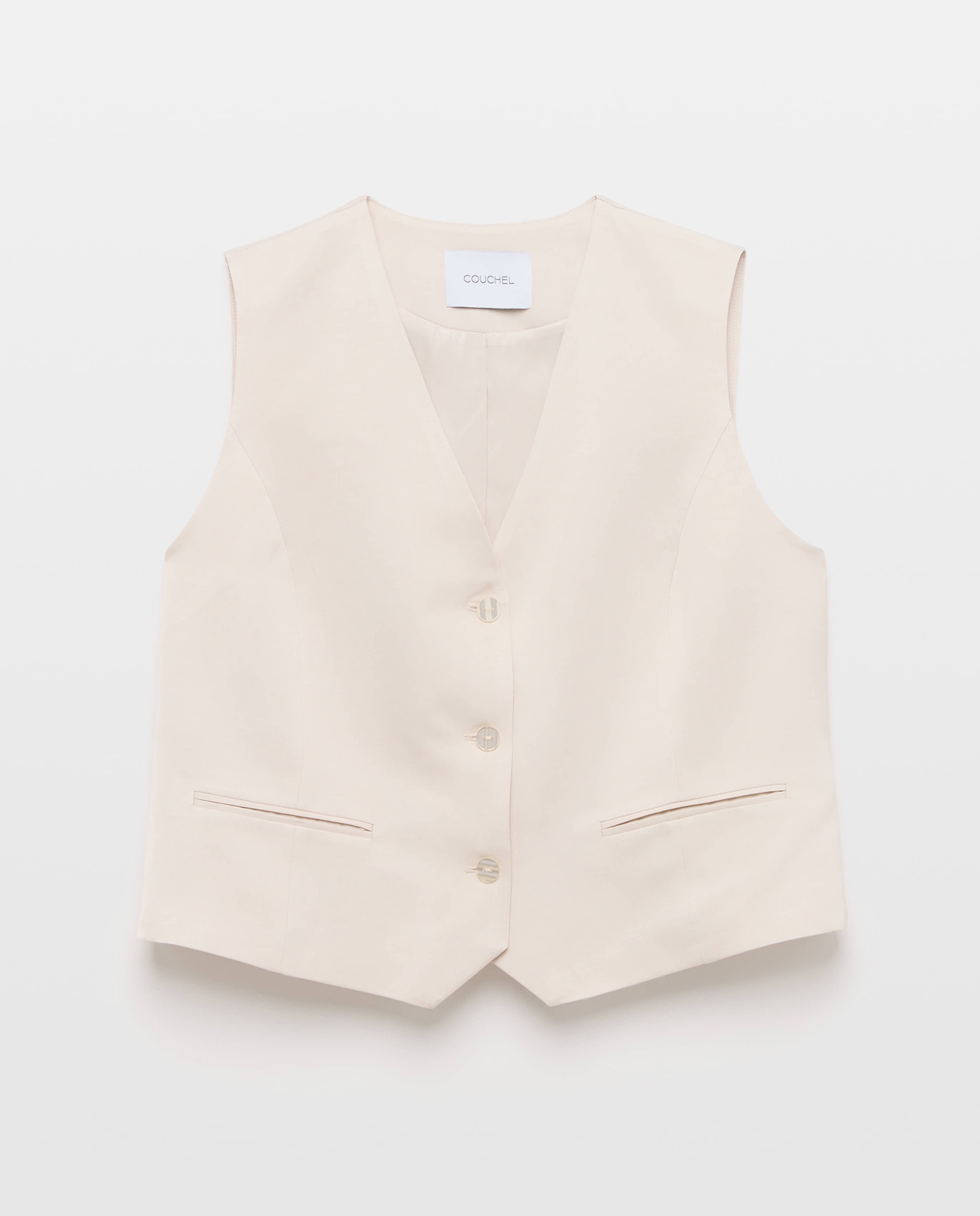 Blusa com Colete Acetinado 130 Marfim-4