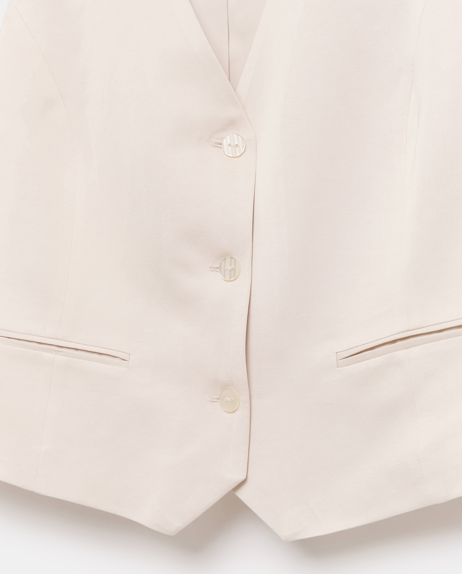 Blusa com Colete Acetinado 130 Marfim-5