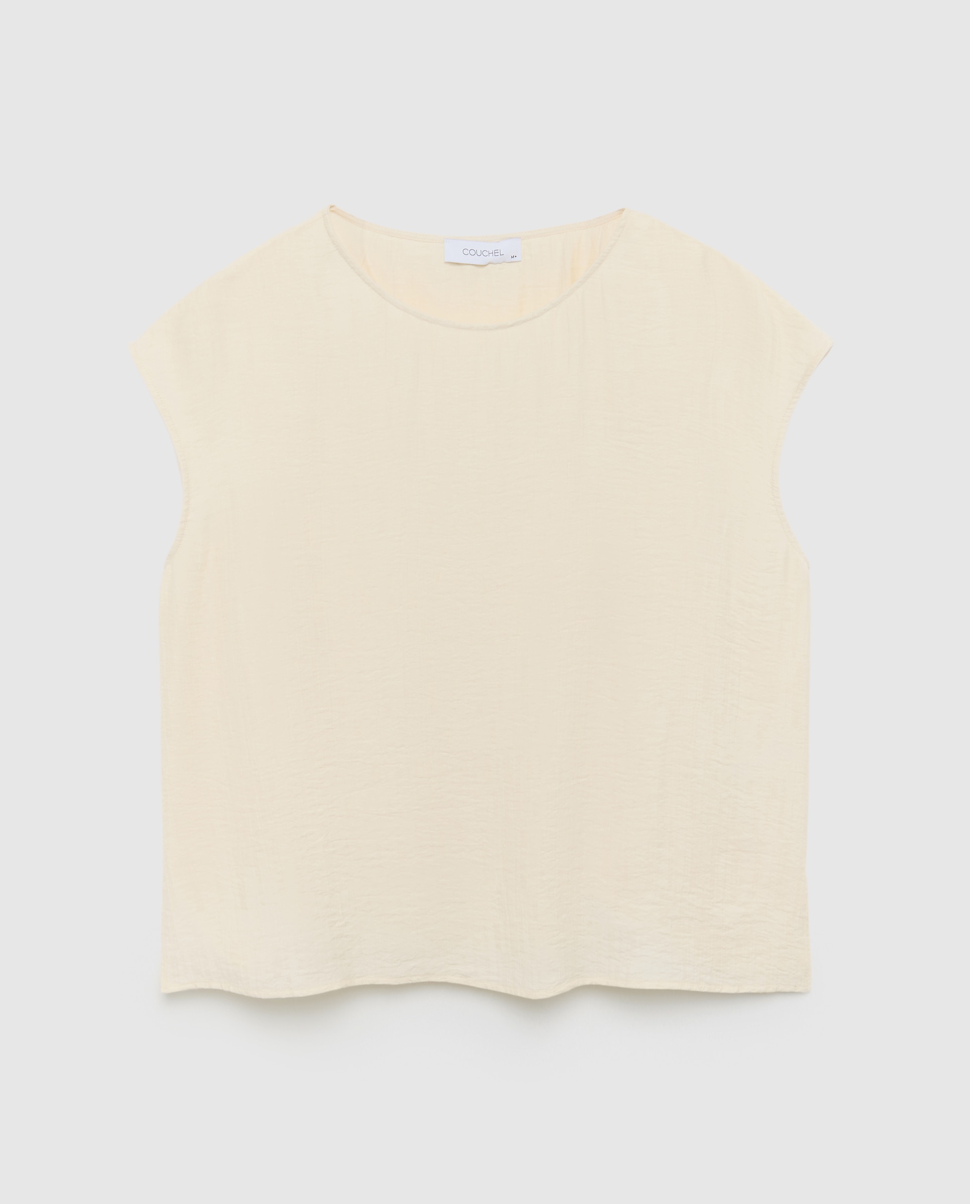 Top manga corta de mujer jacquard - Couchel - 120 Crudo 120 Crudo-4