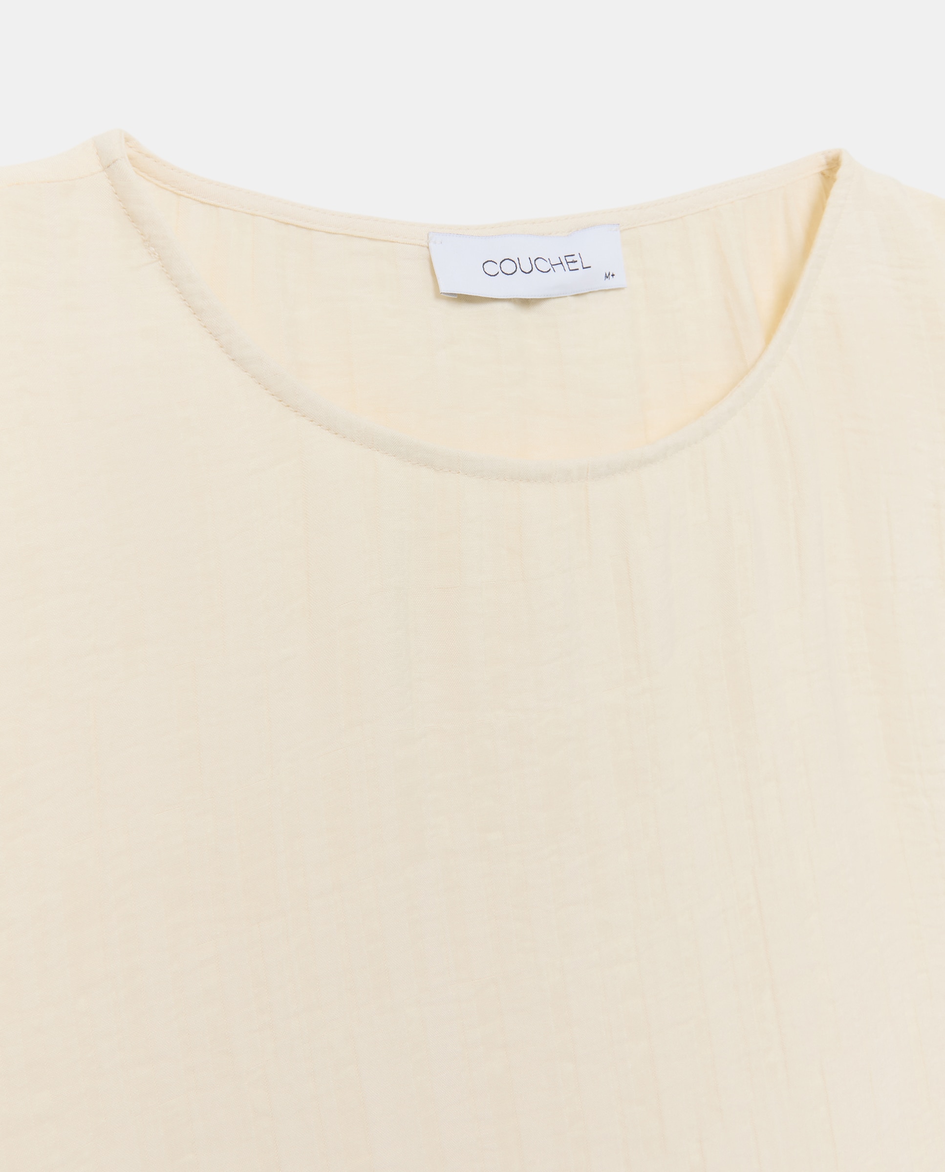 Top manga corta de mujer jacquard - Couchel - 120 Crudo 120 Crudo-5
