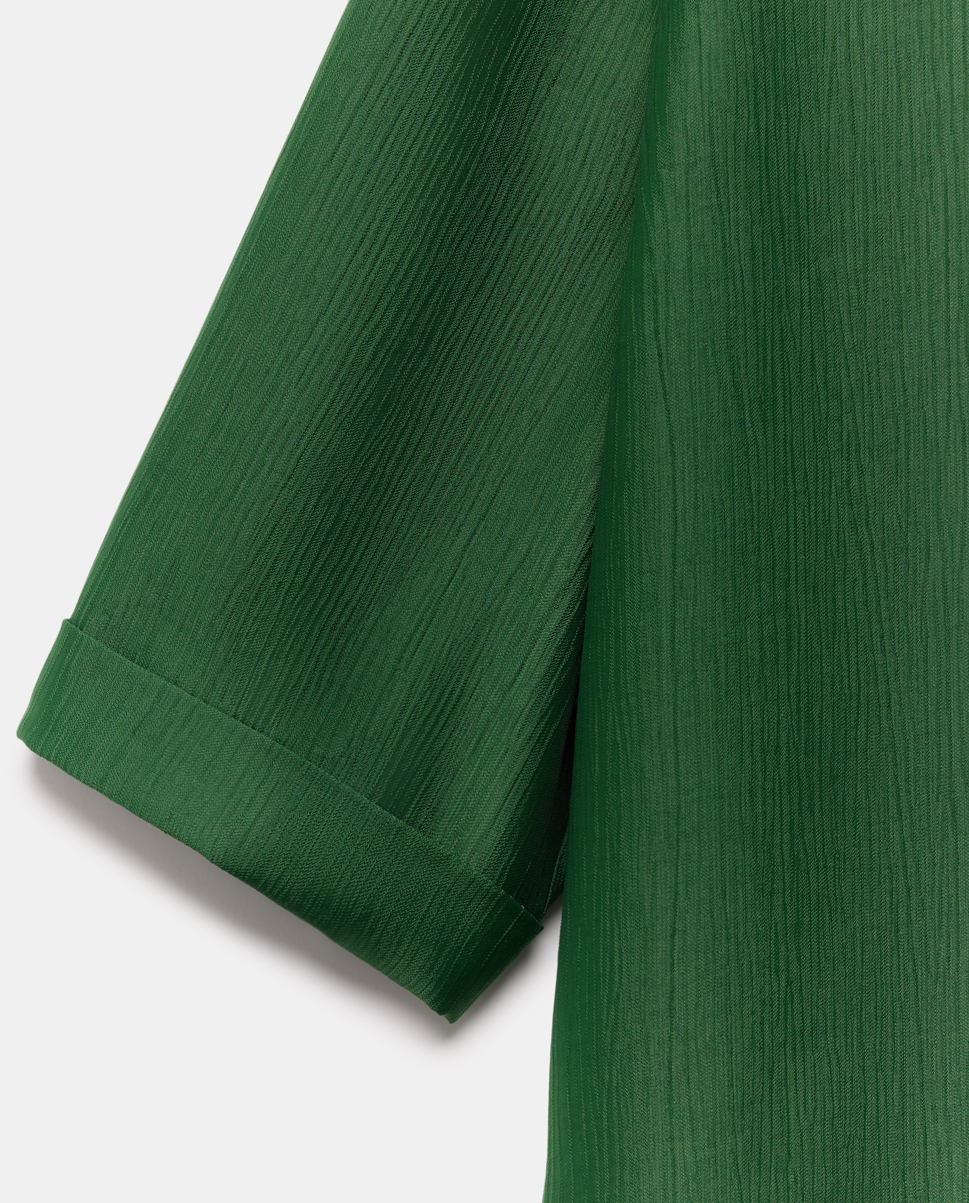Blusa de mujer de manga corta y jacquard - Couchel - Verde Verde-5