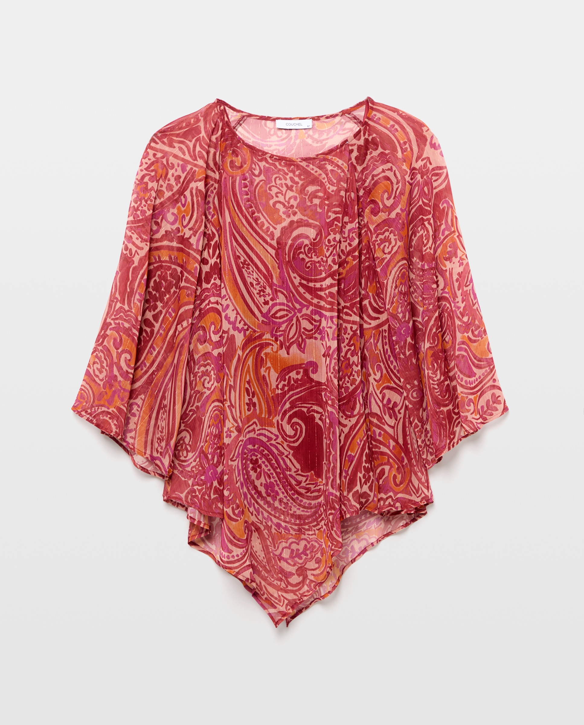 Blusa capa de mujer gasa estampada - Couchel - Rosa Rosa-4