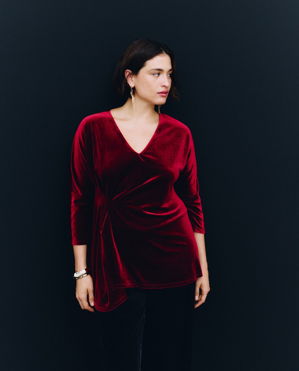 T-shirt de Veludo 600 Vermelho-2