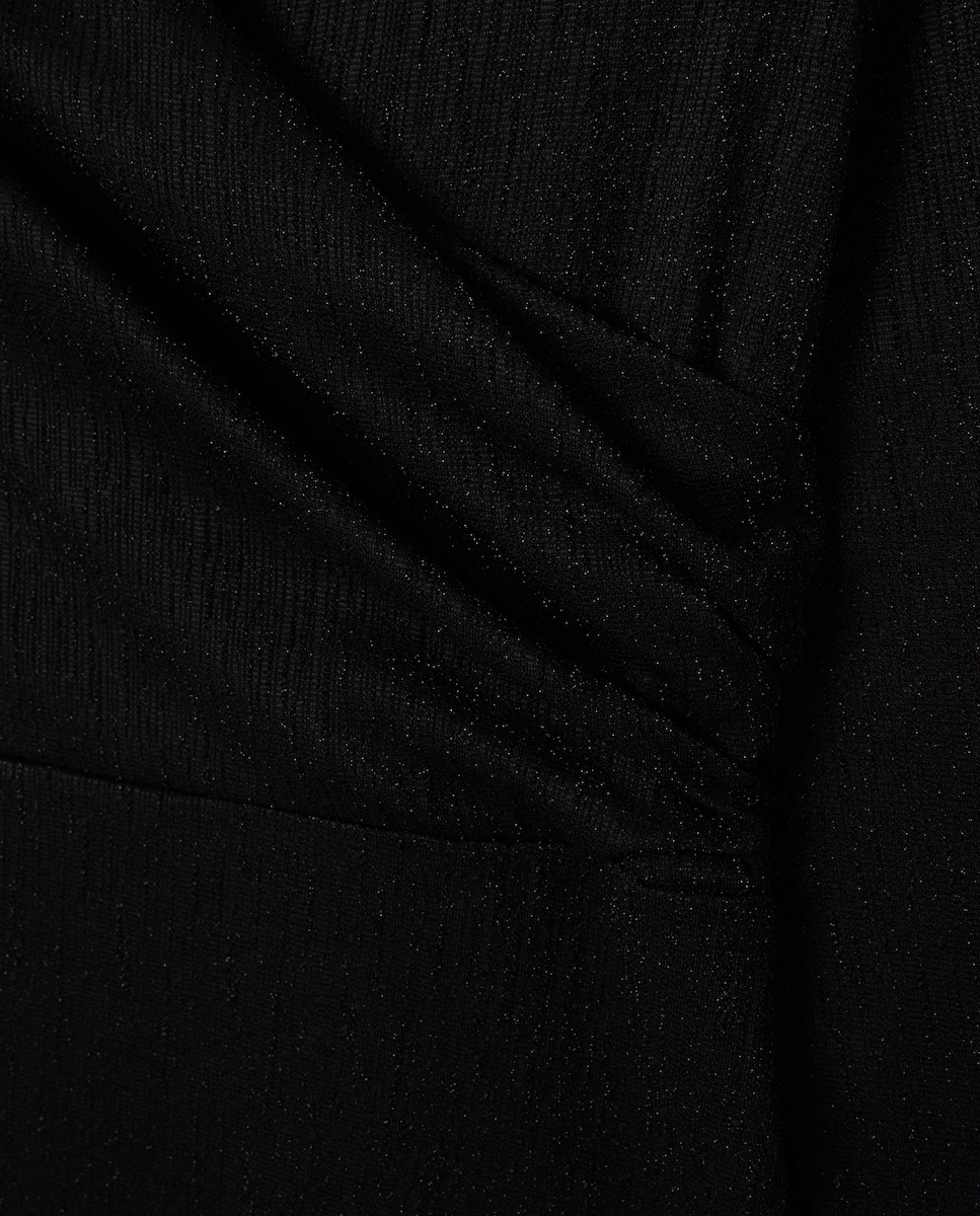 Camisola Lisa com Manga 3/4 Preto-6