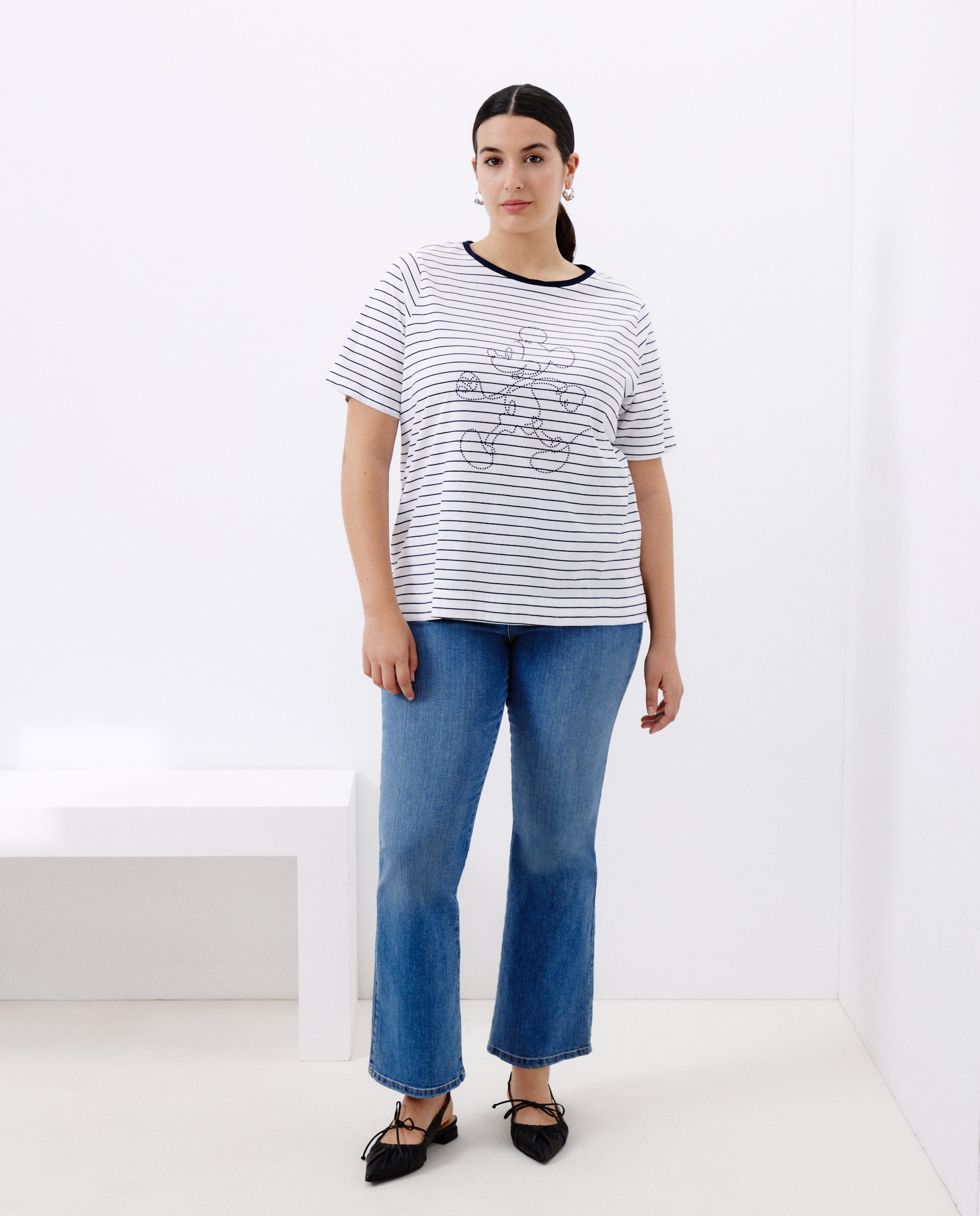 T-shirt Mickey Mouse de Manga Curta Branco-1