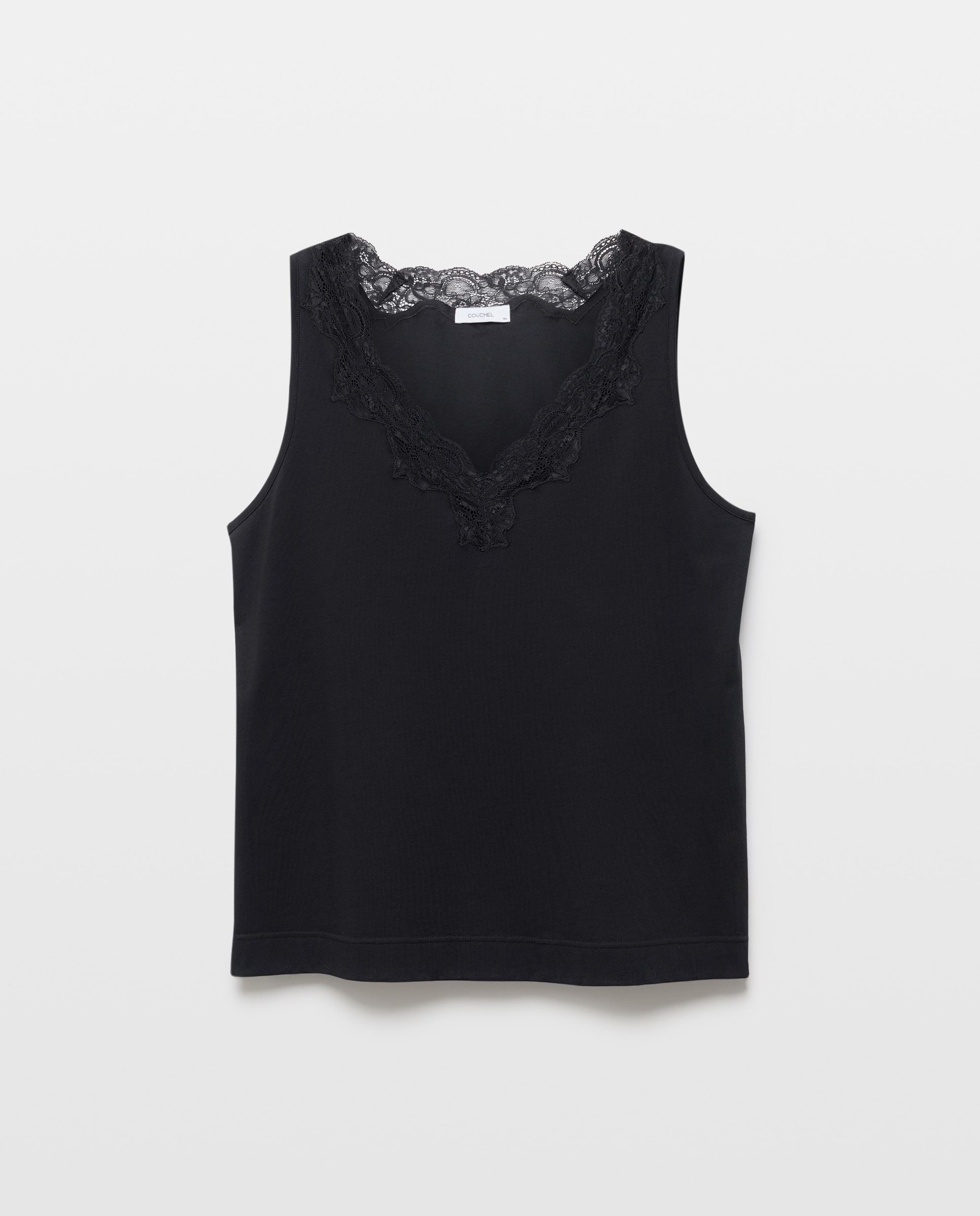 Camiseta de mujer tirantes lencera - Couchel - Negro Negro-4