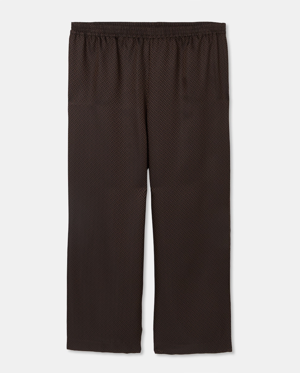 Calças Formais Largas Castanho-4