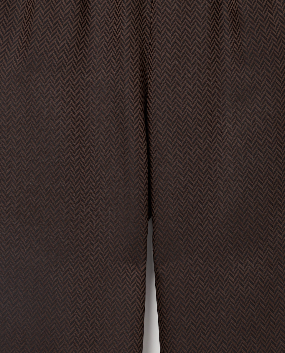 Calças Formais Largas Castanho-5