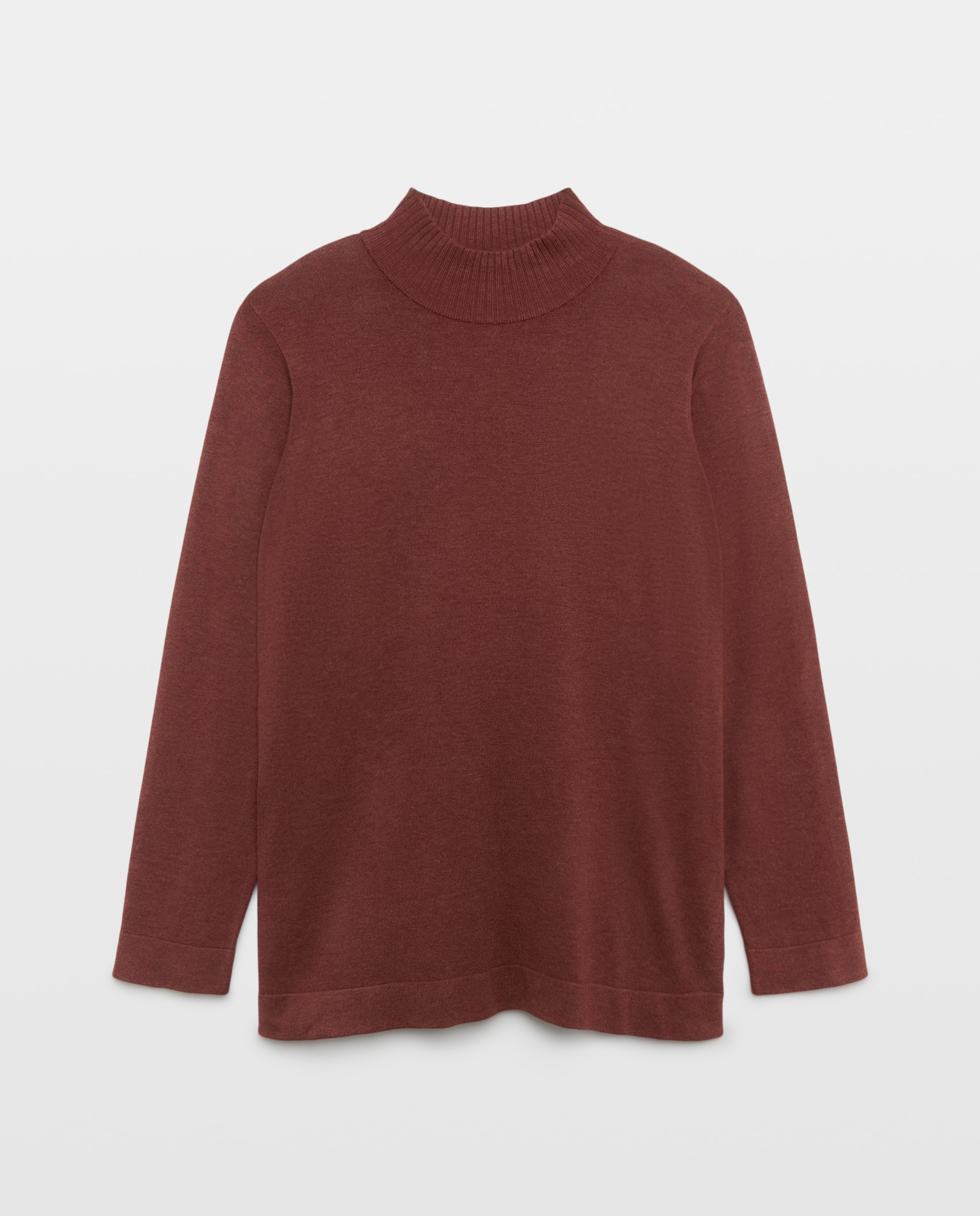 Jersey de mujer con cuello perkins - Couchel - 770 Terracota 770 Terracota-1