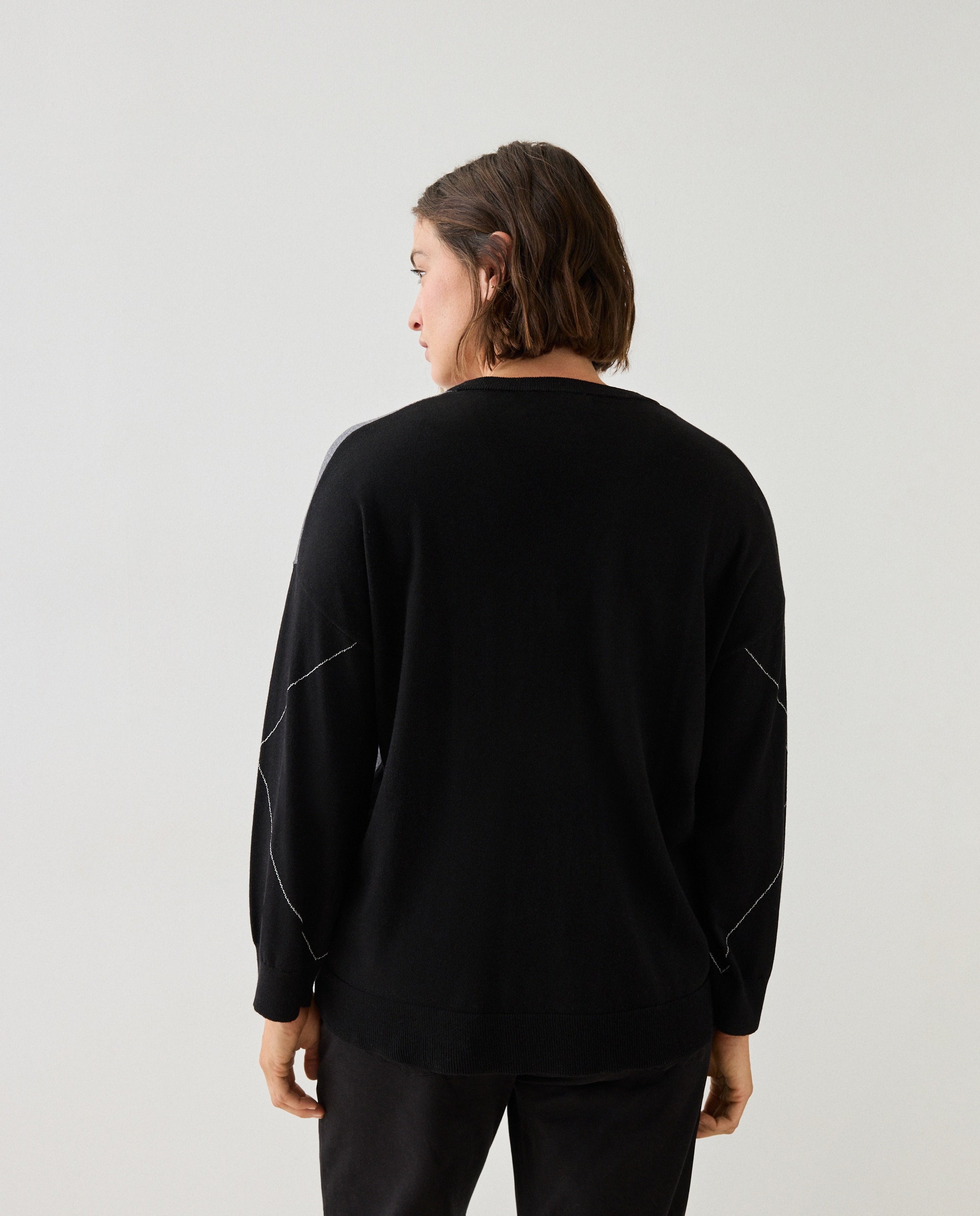 Jersey de mujer con cuello pico - Couchel - Negro Negro-3