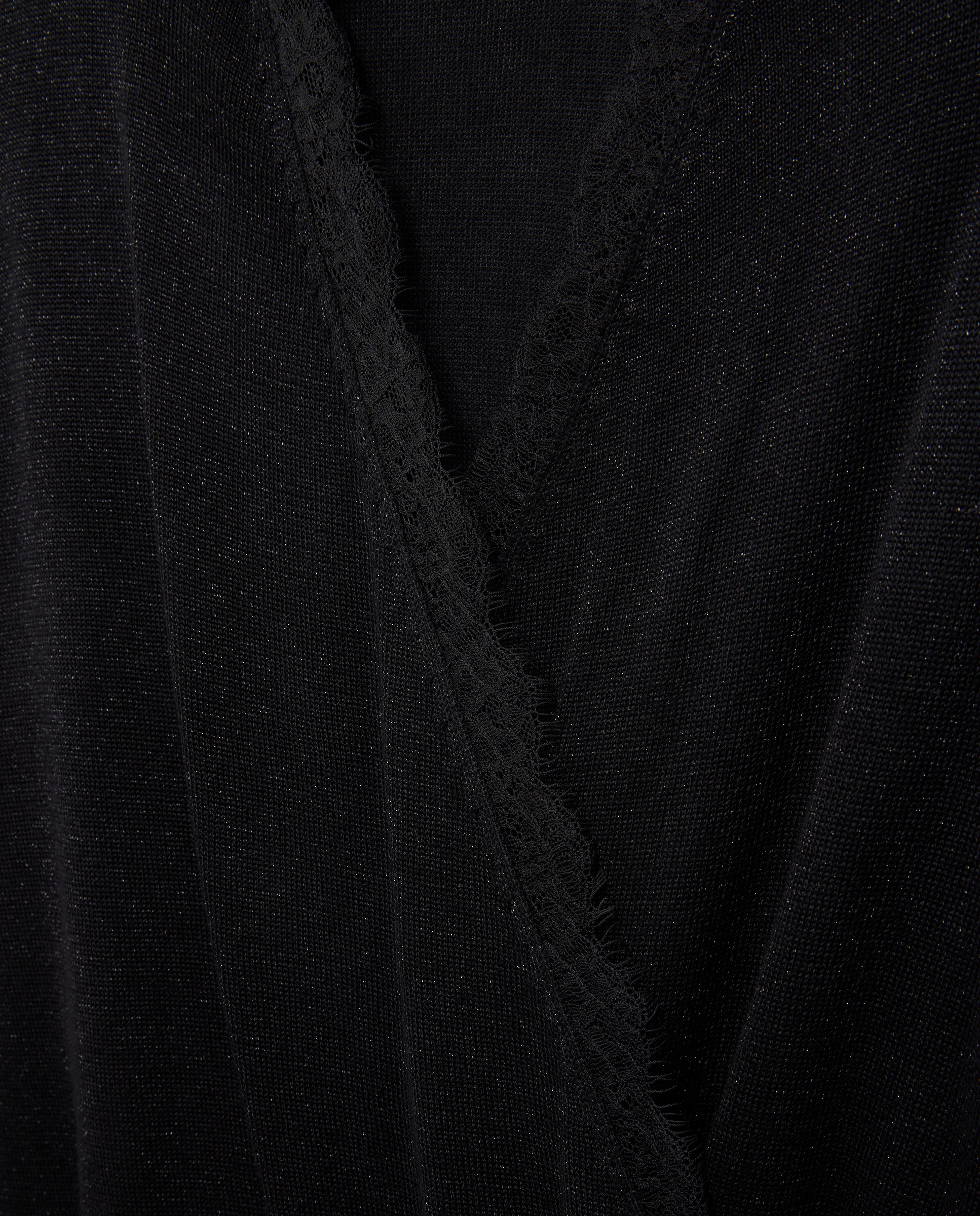Jersey de mujer con lúrex y encaje - Couchel - Negro Negro-5
