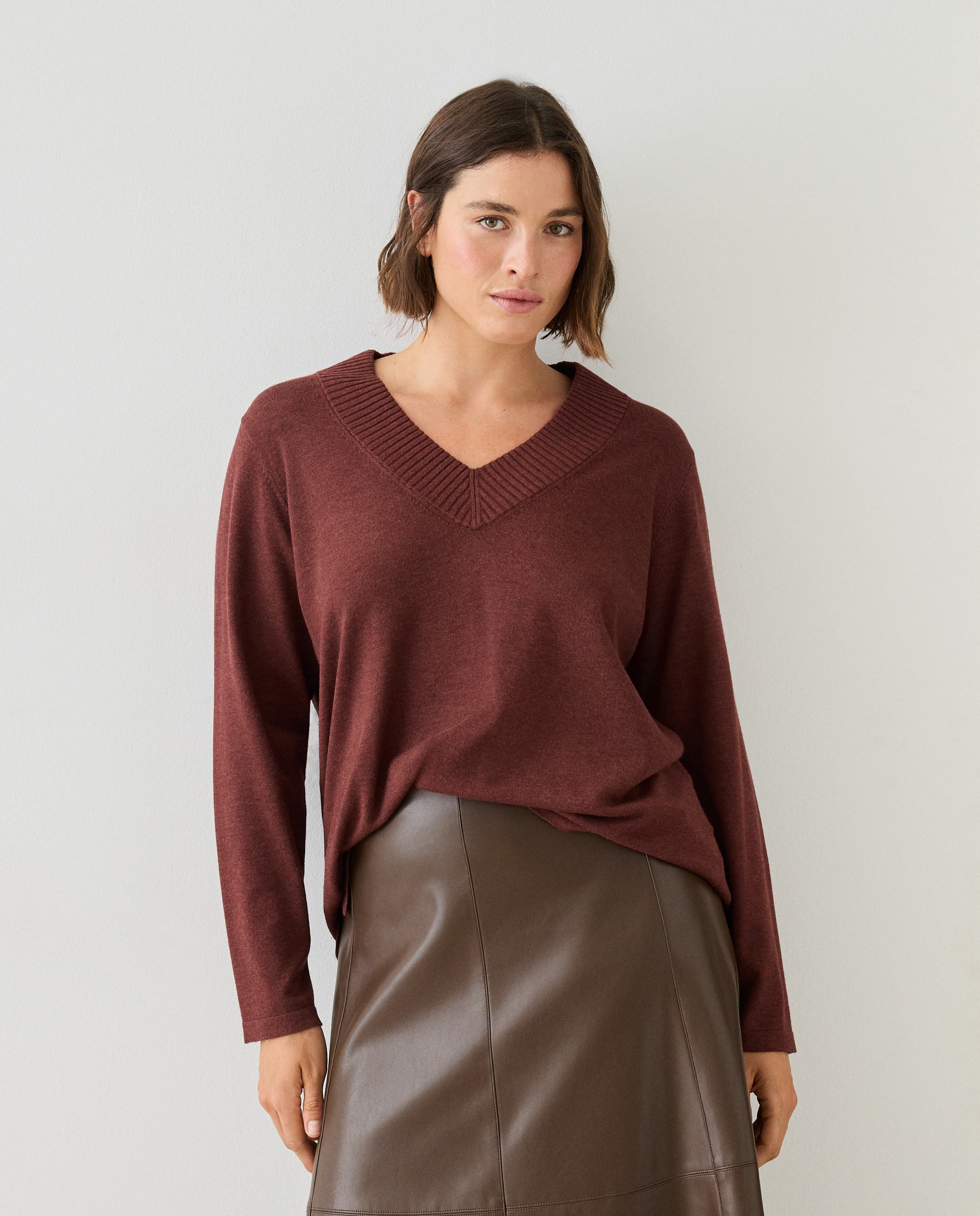 Imagen 1 de Jersey de mujer con cuello barco - Couchel - 770 Terracota 770 Terracota