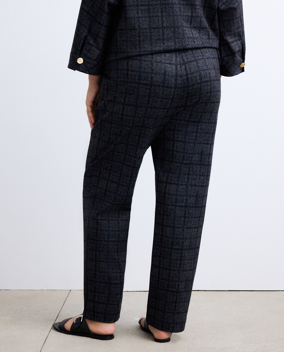 Calças de Malha Estampadas Preto-3