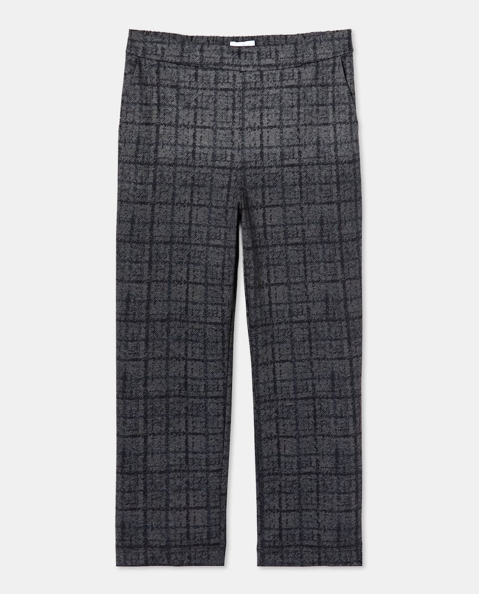 Calças de Malha Estampadas Preto-4