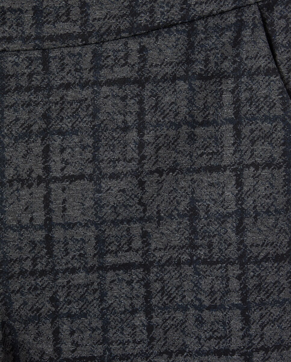 Calças de Malha Estampadas Preto-5