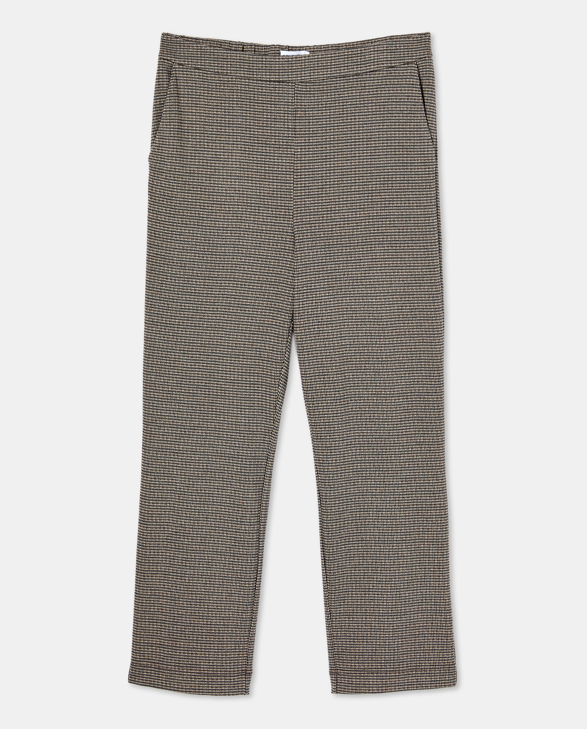 Calças de Malha com Tecido de Fantasia Castanho-4