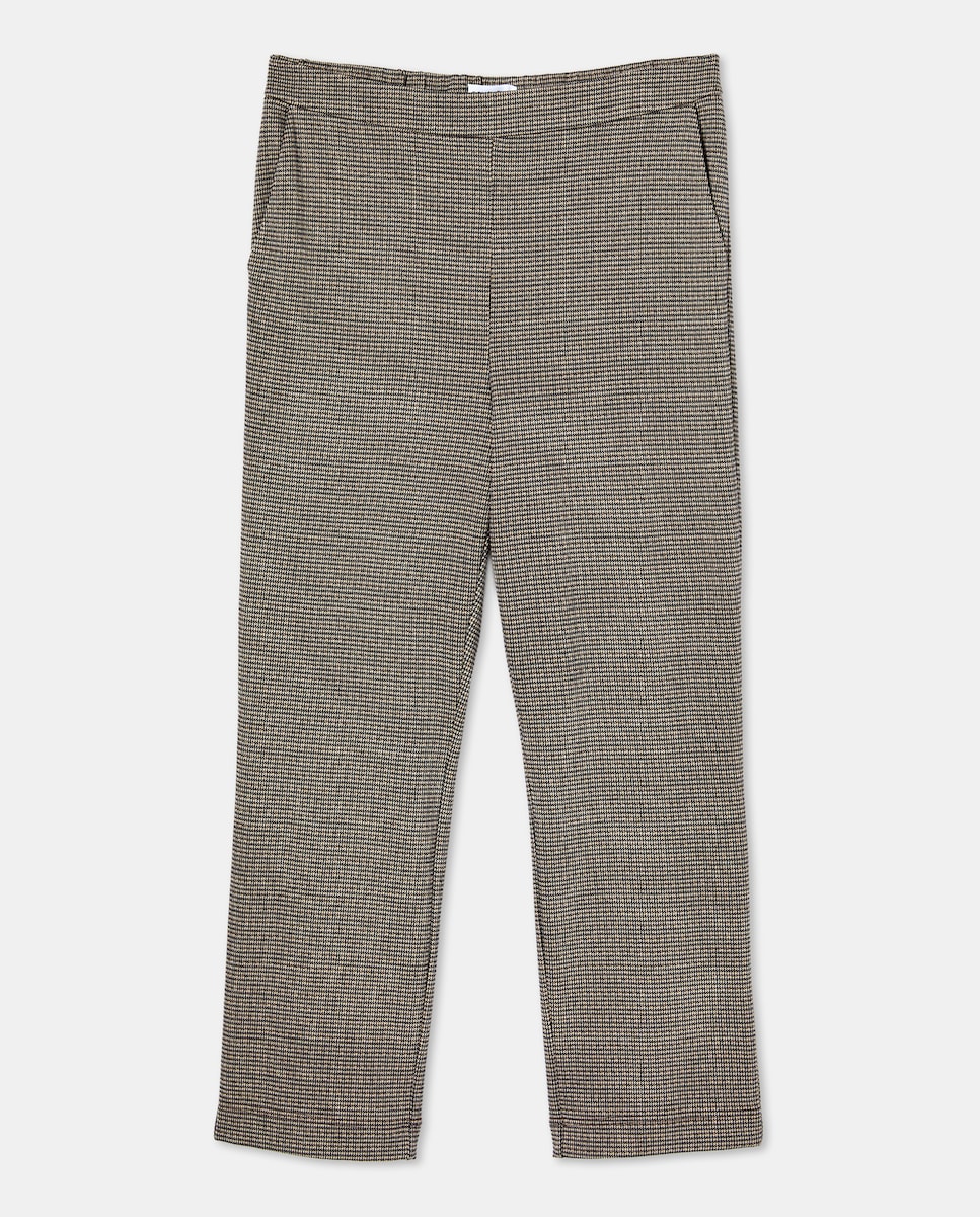 Calças de Malha com Tecido de Fantasia Castanho-4