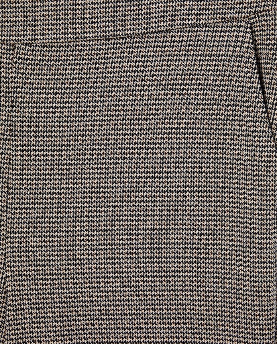 Calças de Malha com Tecido de Fantasia Castanho-5