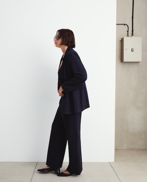 Imagem 0 de Calças de Fato de Malha com Risca Diplomática