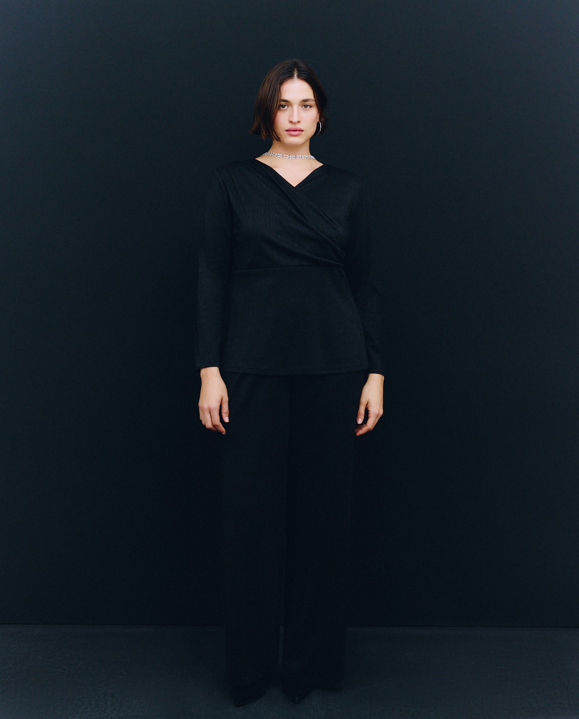 Calças Formais Lisas Preto-1