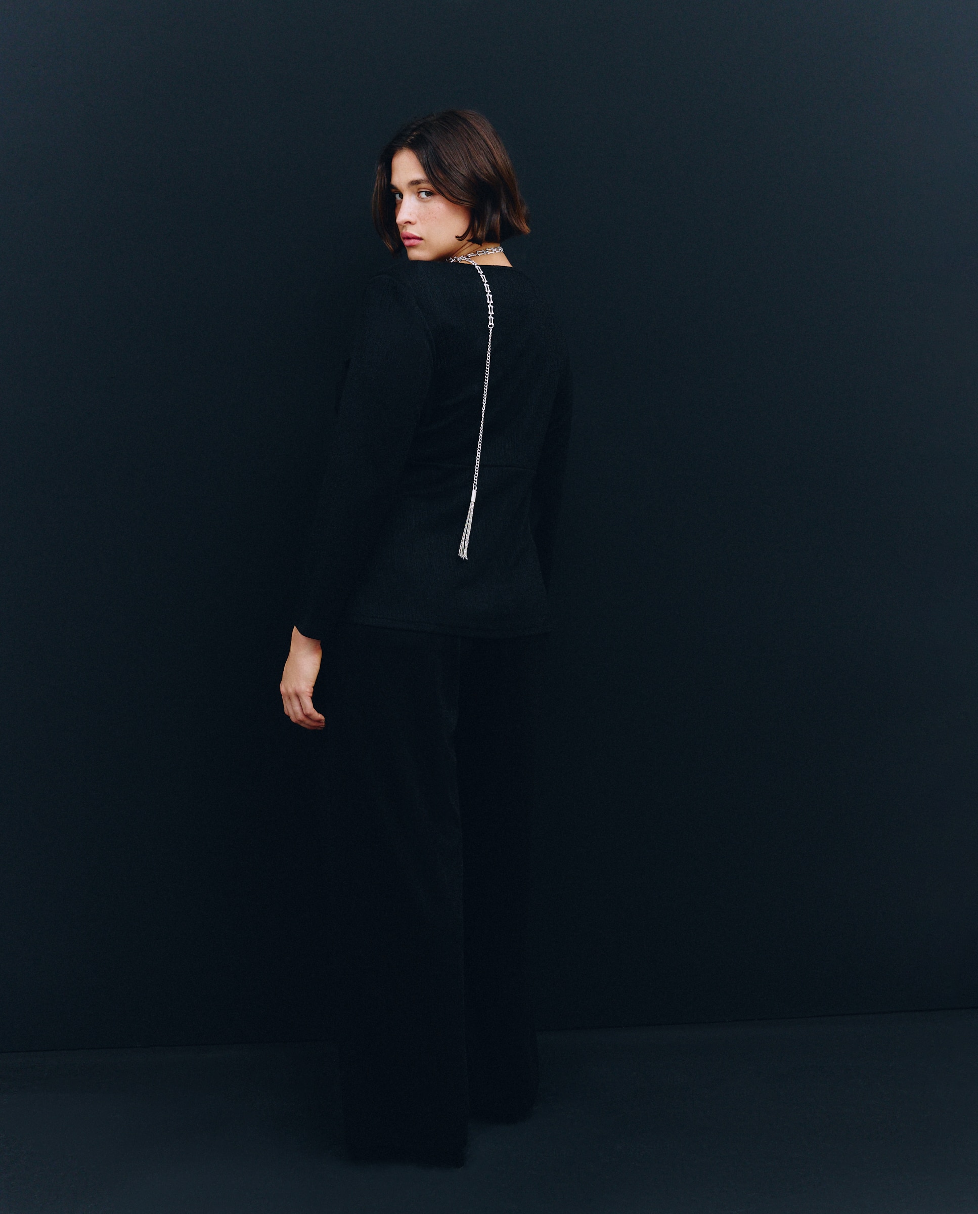 Calças Formais Lisas Preto-3