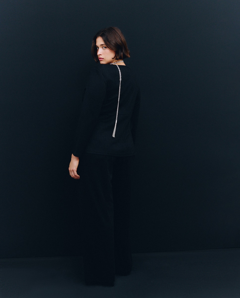 Calças Formais Lisas Preto-3