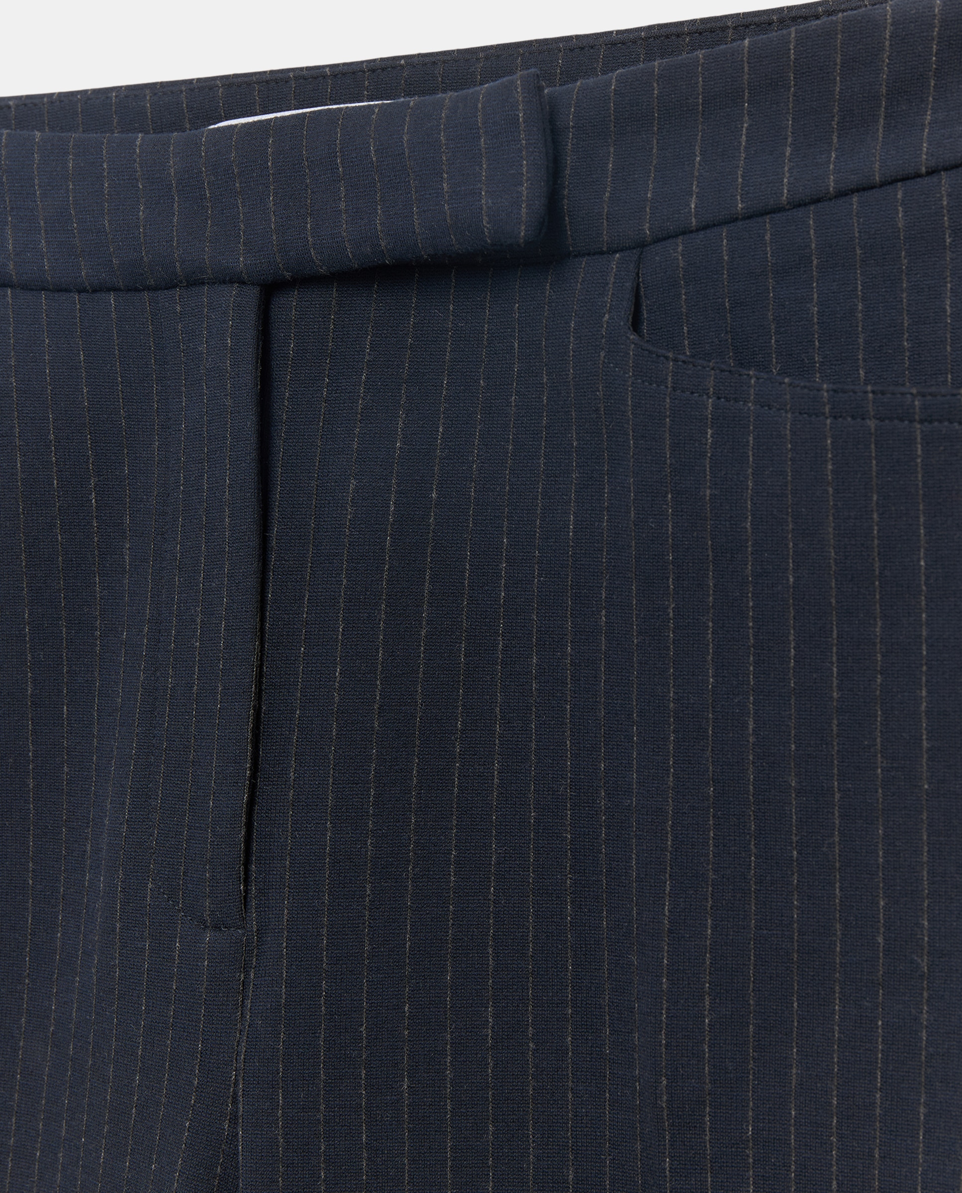 Pantalón de mujer de punto roma con cinturilla - Couchel - Azul Azul-6
