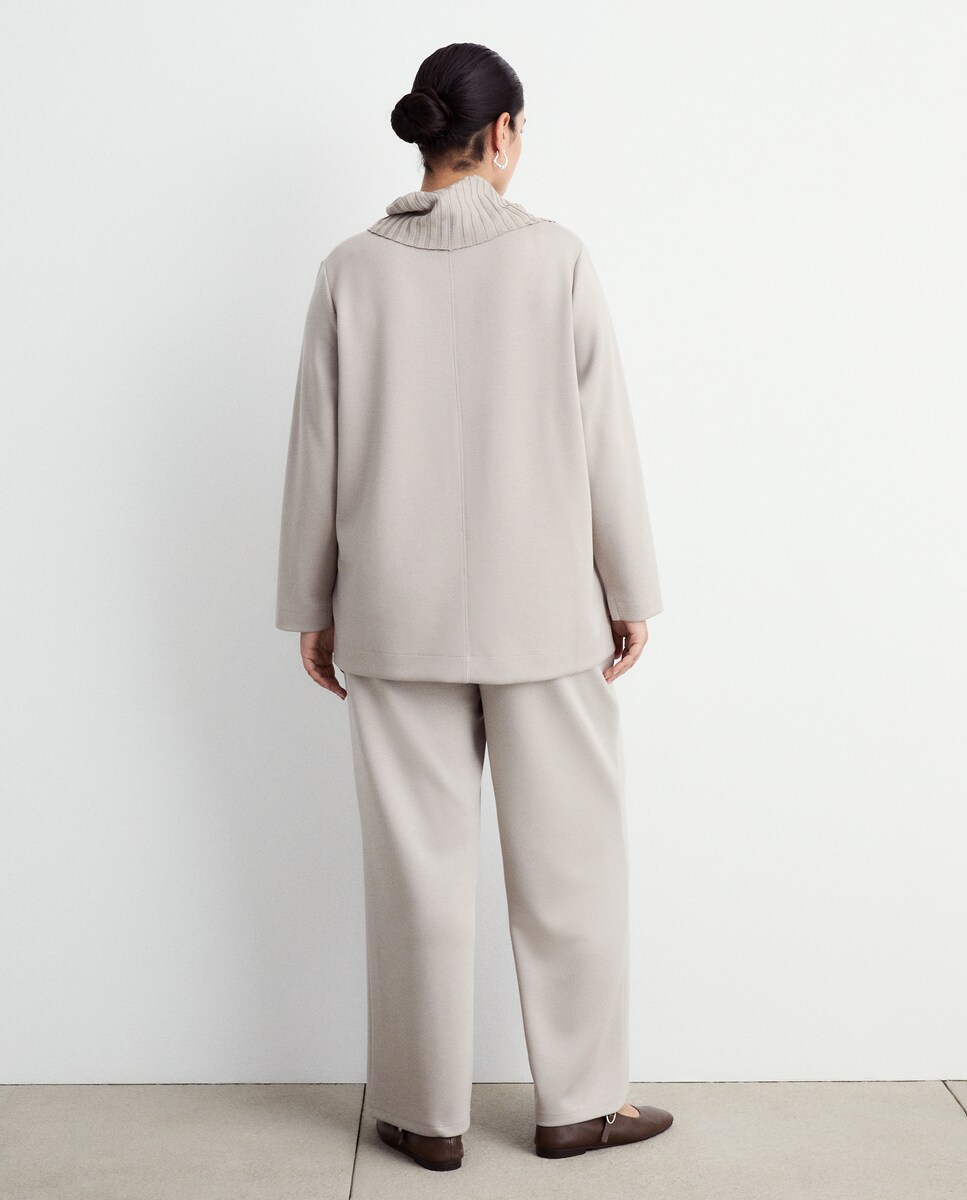 Camisola com Gola Alta 130 Marfim-4