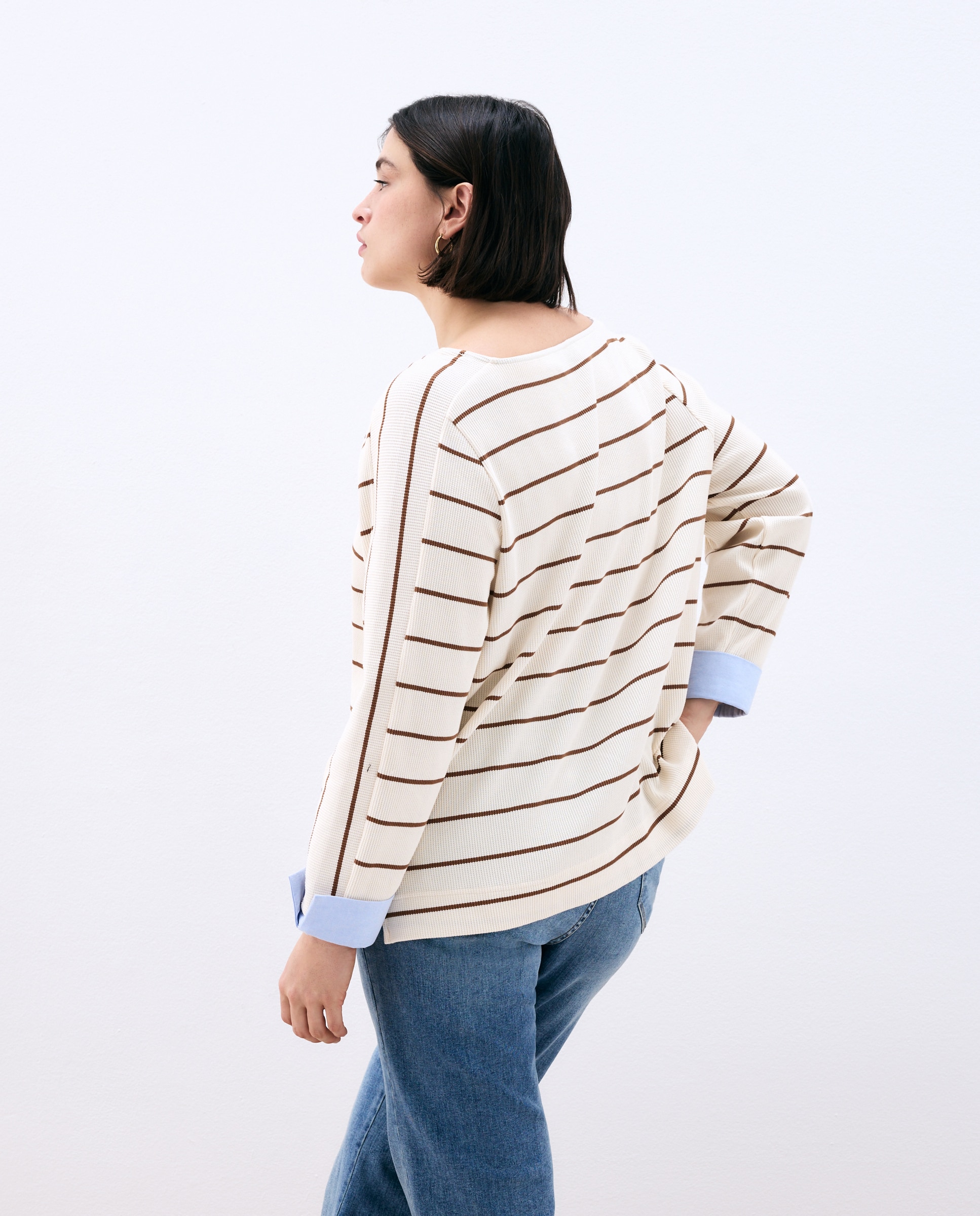 Sweatshirt de Algodão Estampada Castanho-4