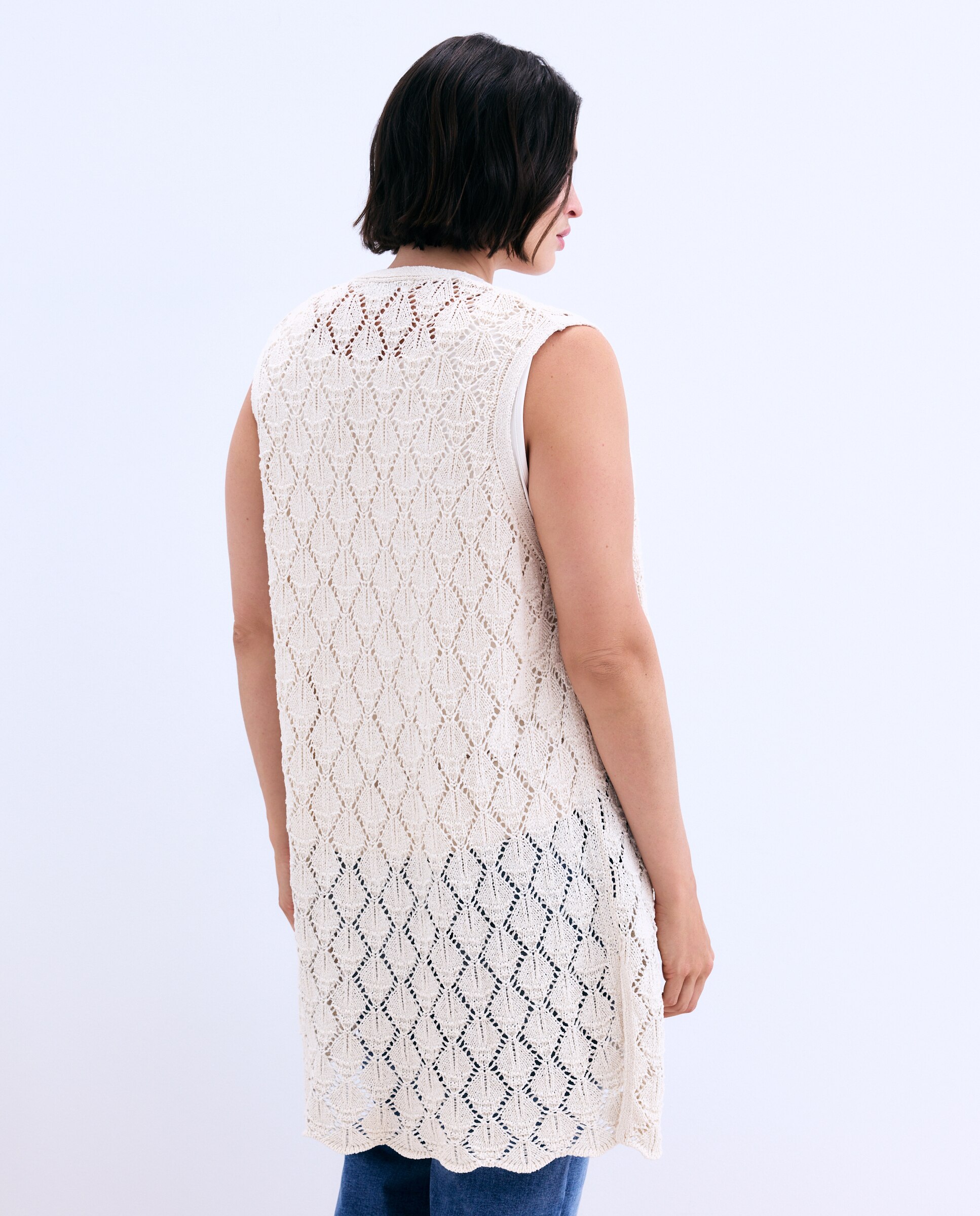 Chaleco de mujer tricot cinta - Couchel - Beige Beige-3
