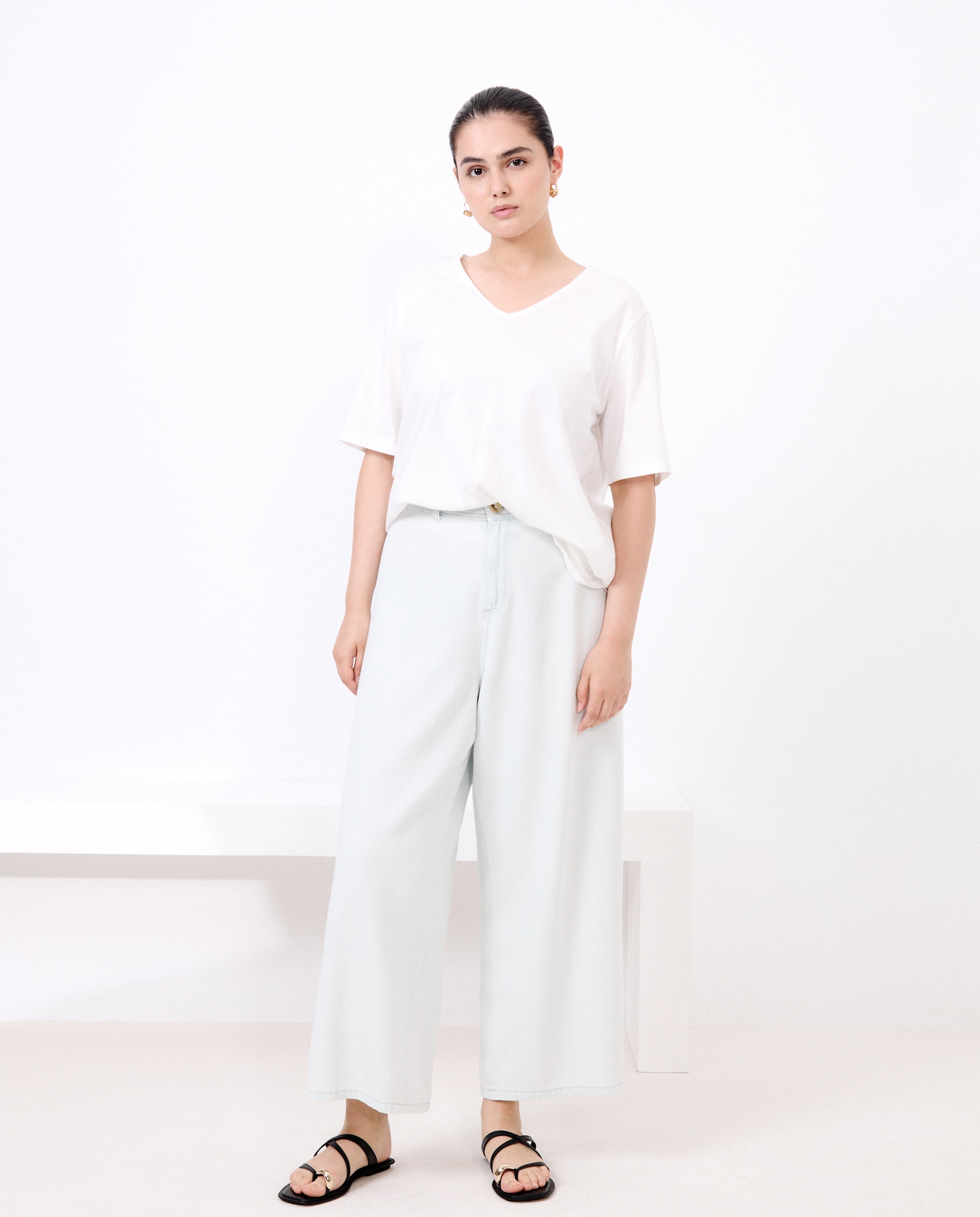 Jeans Tipo Culotte Fluidas Cerúleo-1