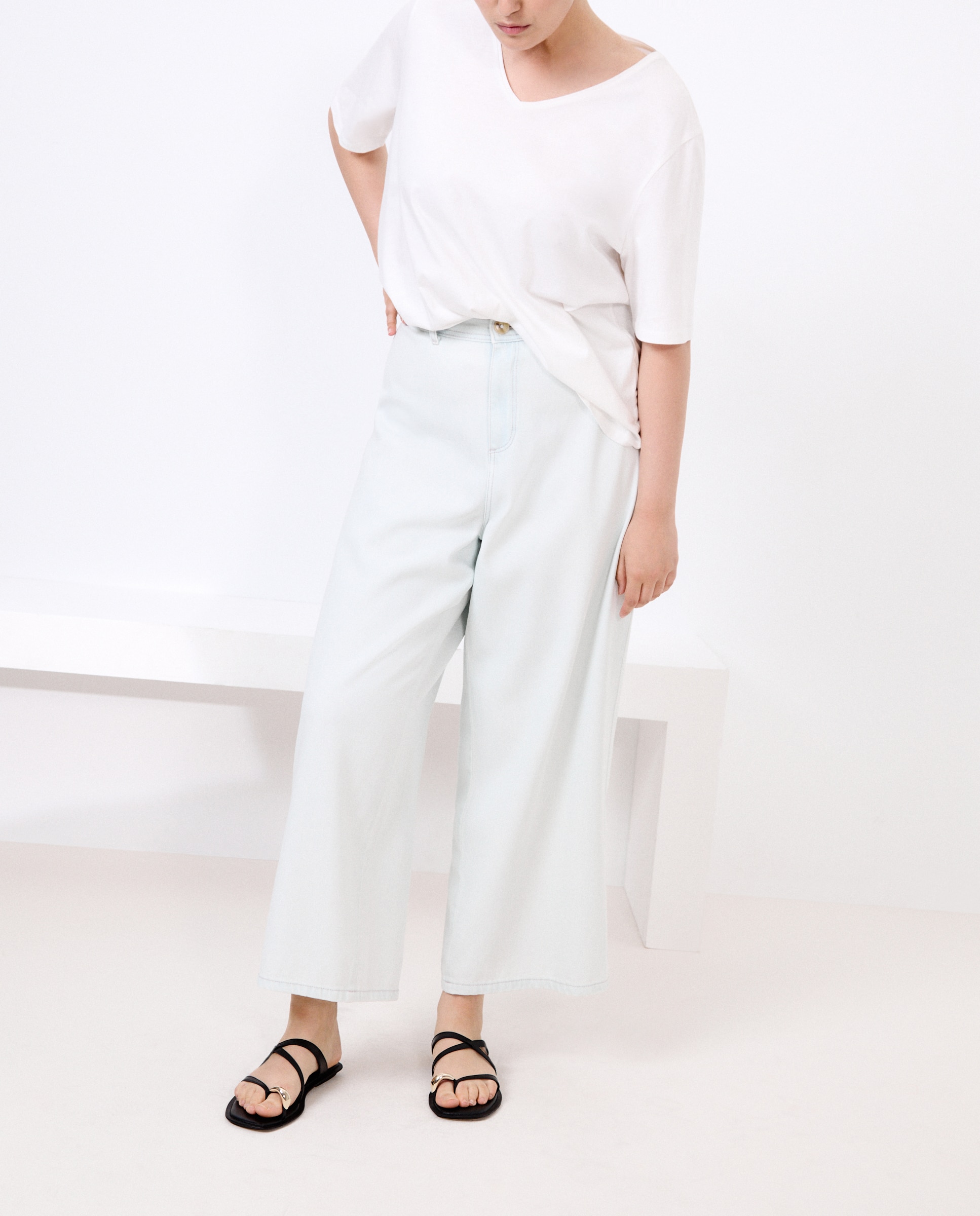 Jeans Tipo Culotte Fluidas Cerúleo-2