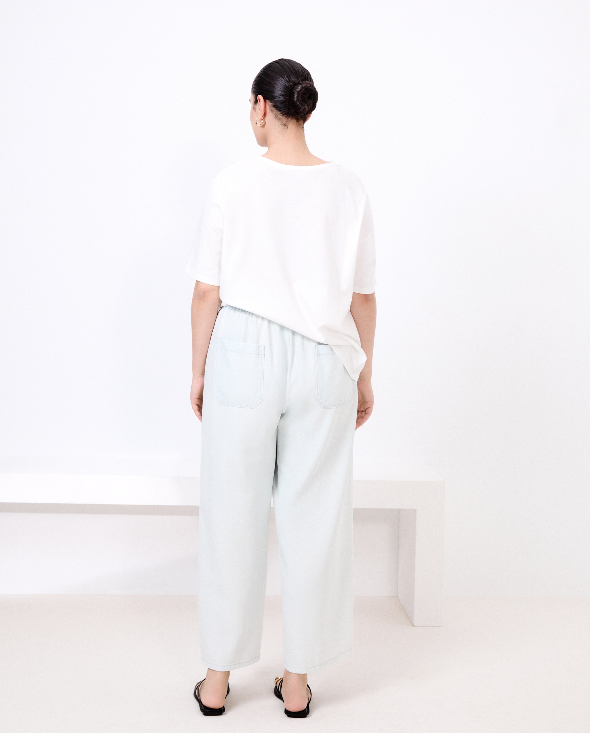 Jeans Tipo Culotte Fluidas Cerúleo-3