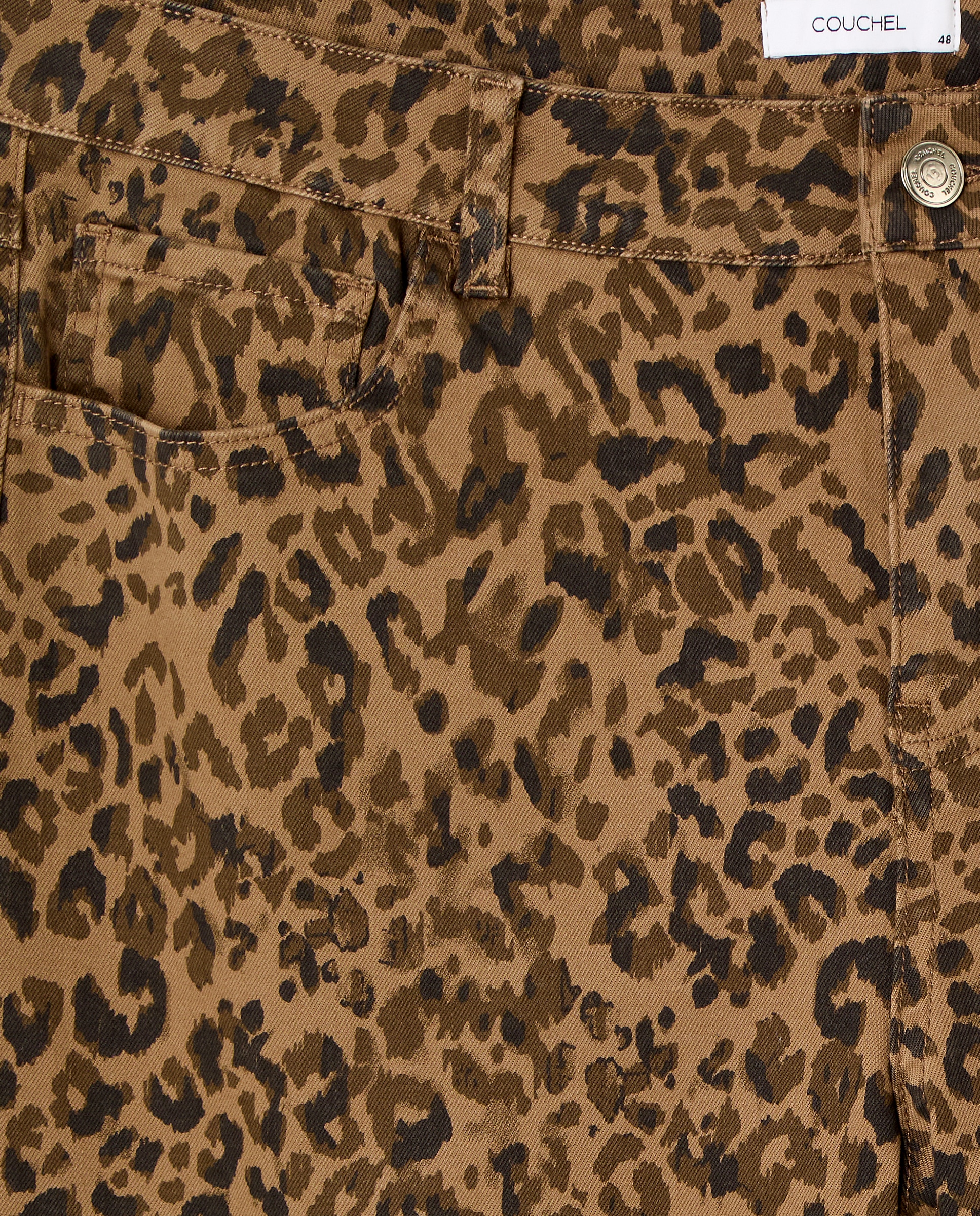 Jeans Straight com Estampado Castanho-5