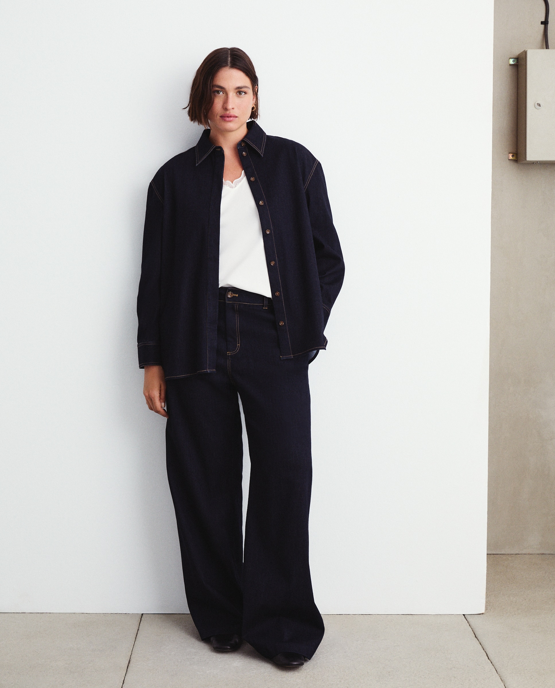 Imagem 0 de Calças Largas com Efeito de Ganga