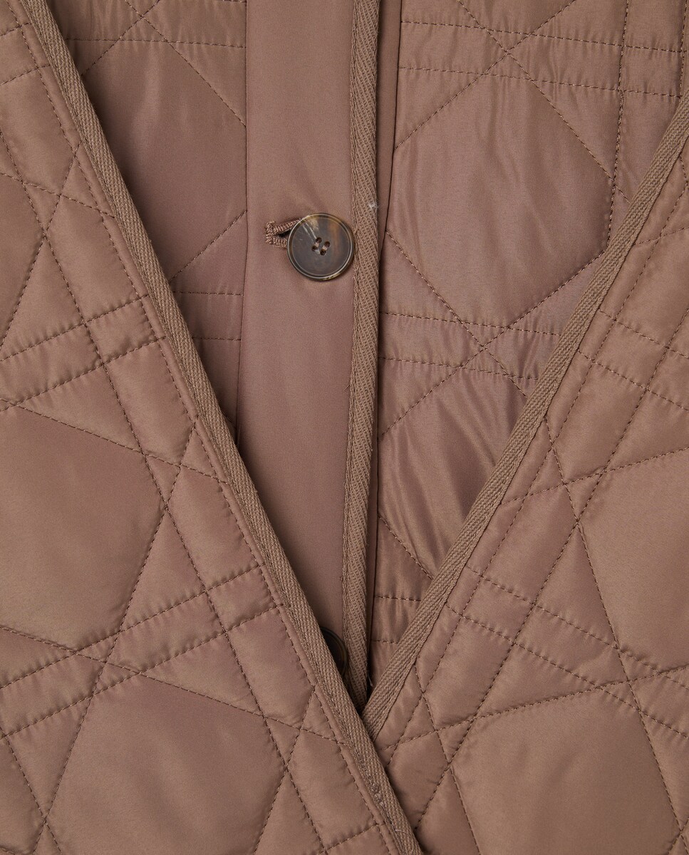 Parka Acolchoada com Cachecol Castanho-6