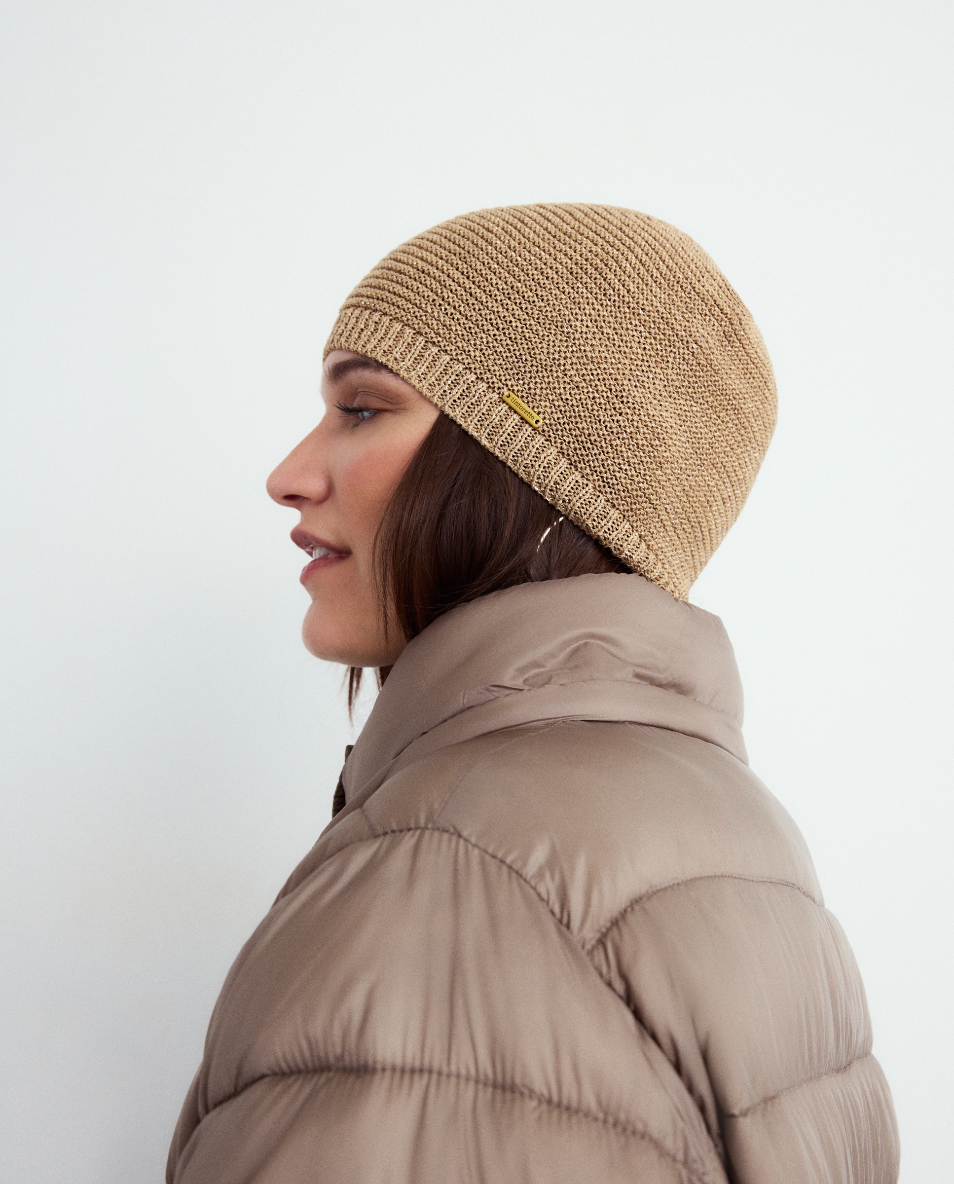 Blusão Acolchoado com Capuz Desmontável Bege-4