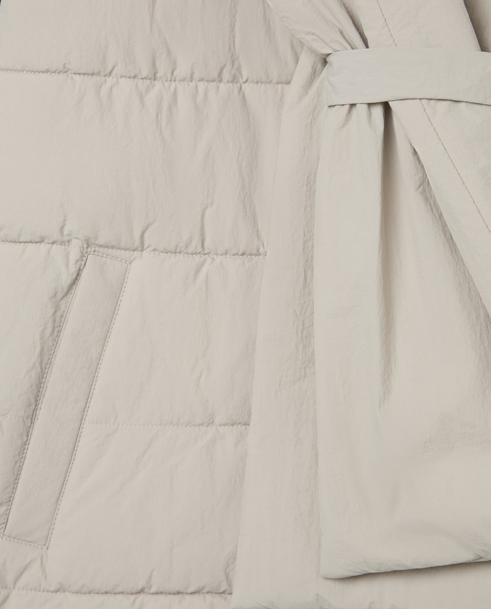 Parka Acolchoada com Cachecol Branco-gelo-6