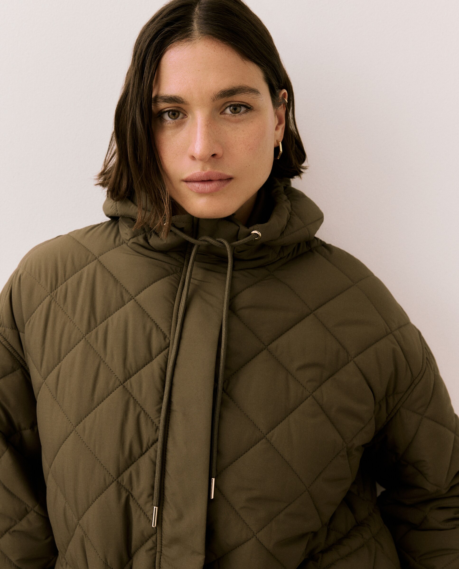 Parka estilo husky com capuz Caqui-2