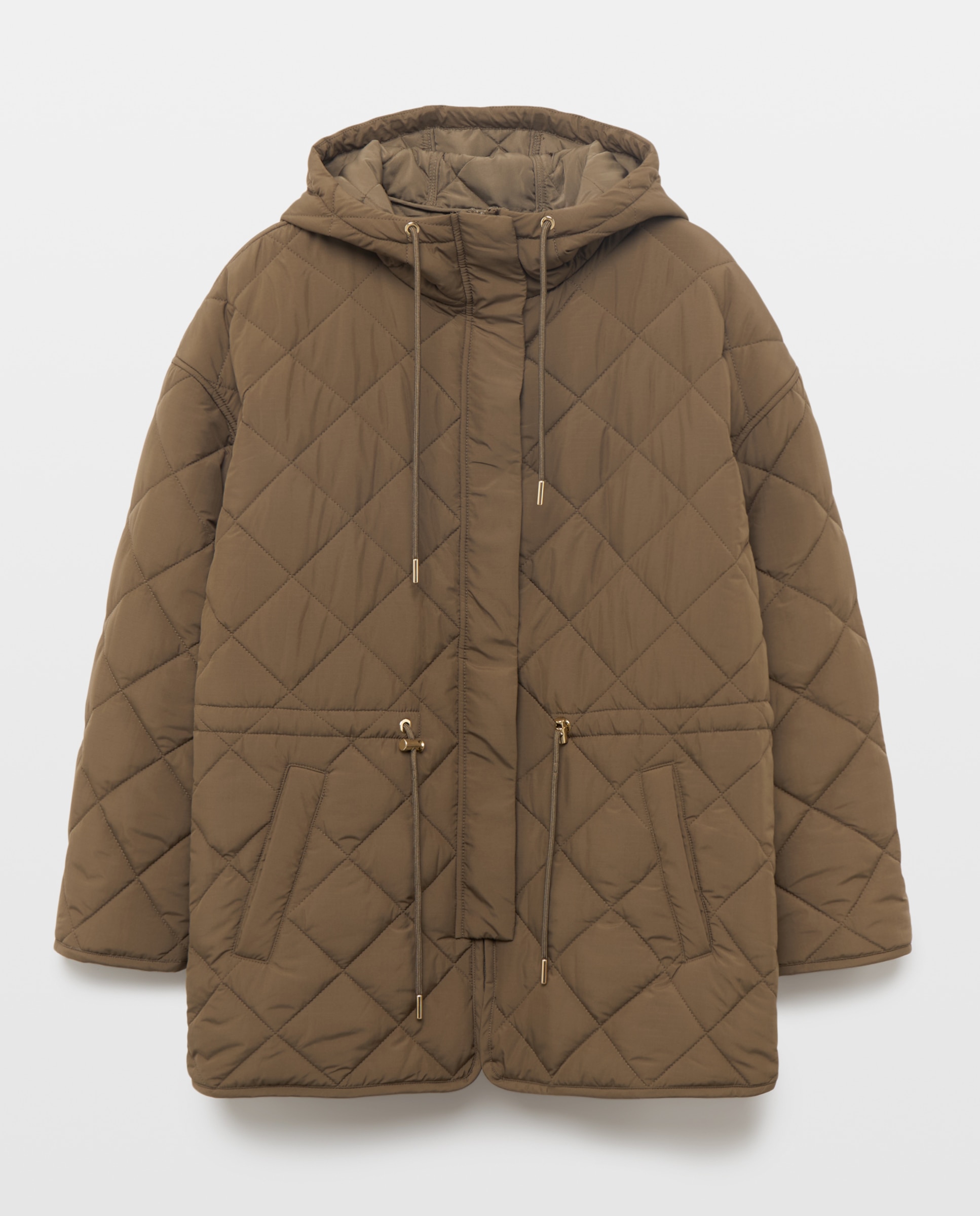 Parka estilo husky com capuz Caqui-5