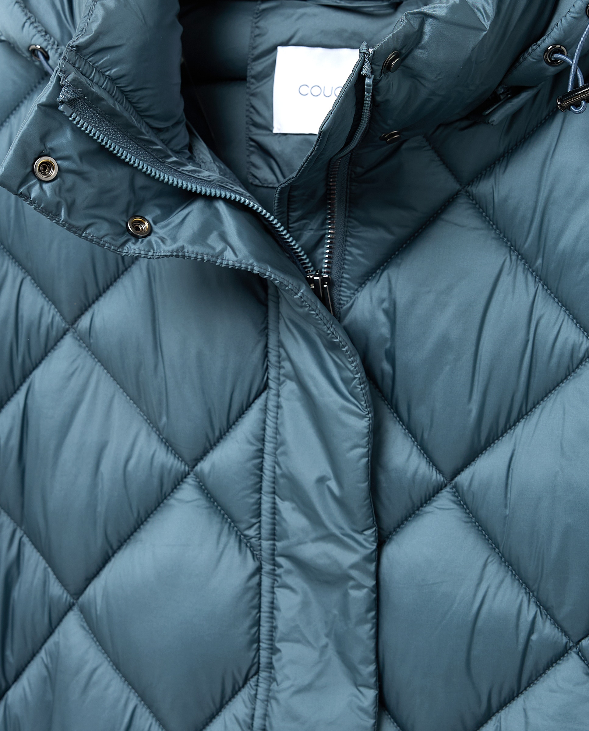 Parka curta acolchoada com capuz 820 Cinzento Médio-2