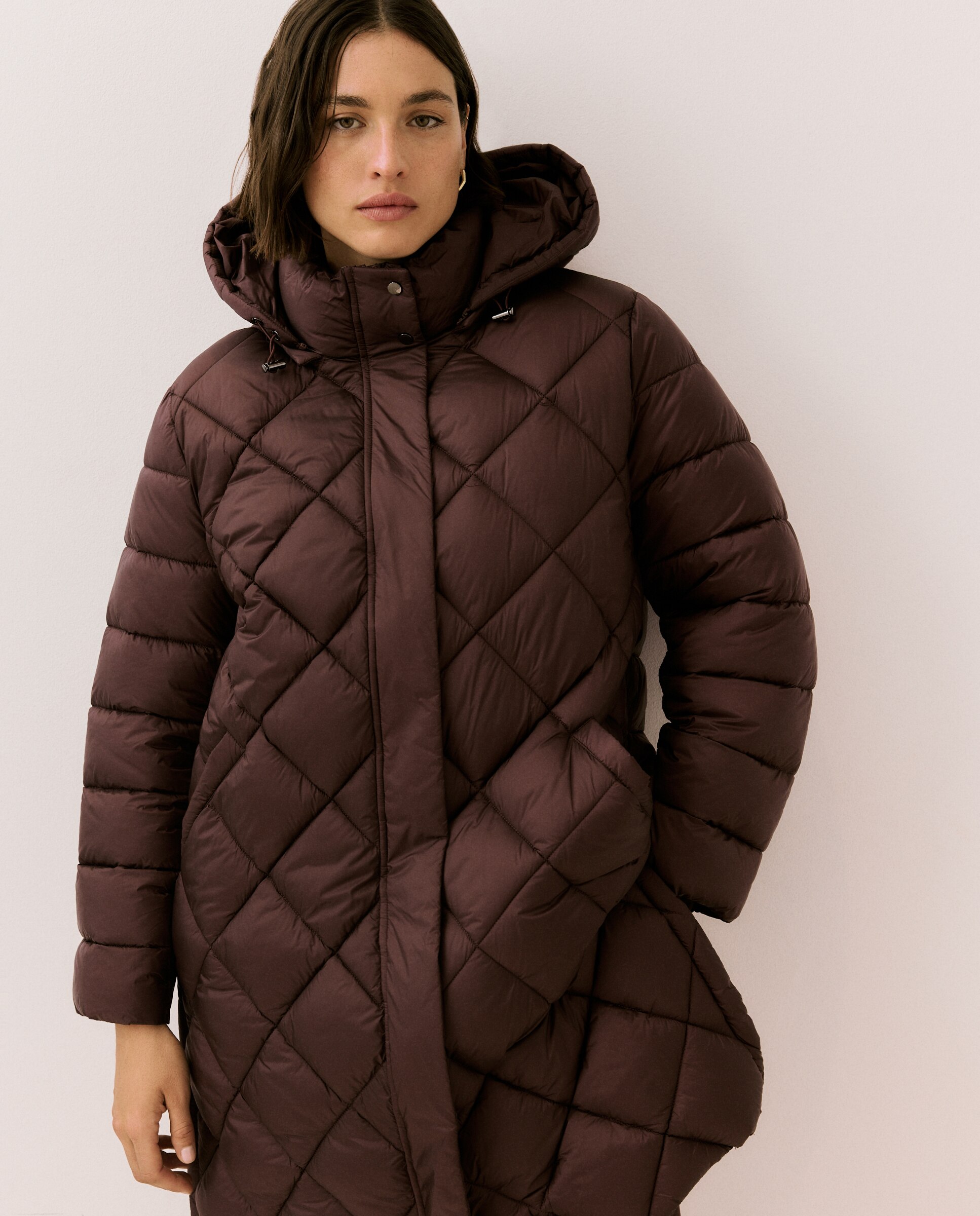 Imagem 0 de Parka Comprida Acolchoada com Capuz