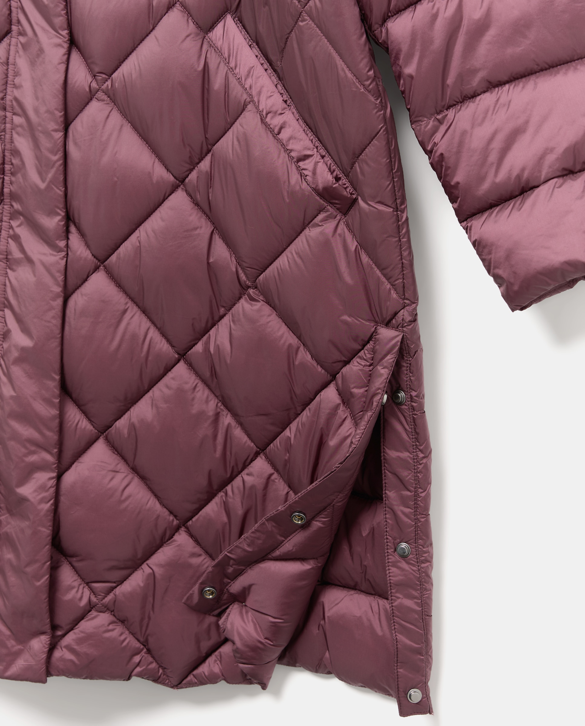 Parka Comprida Acolchoada com Capuz Bordeaux-2
