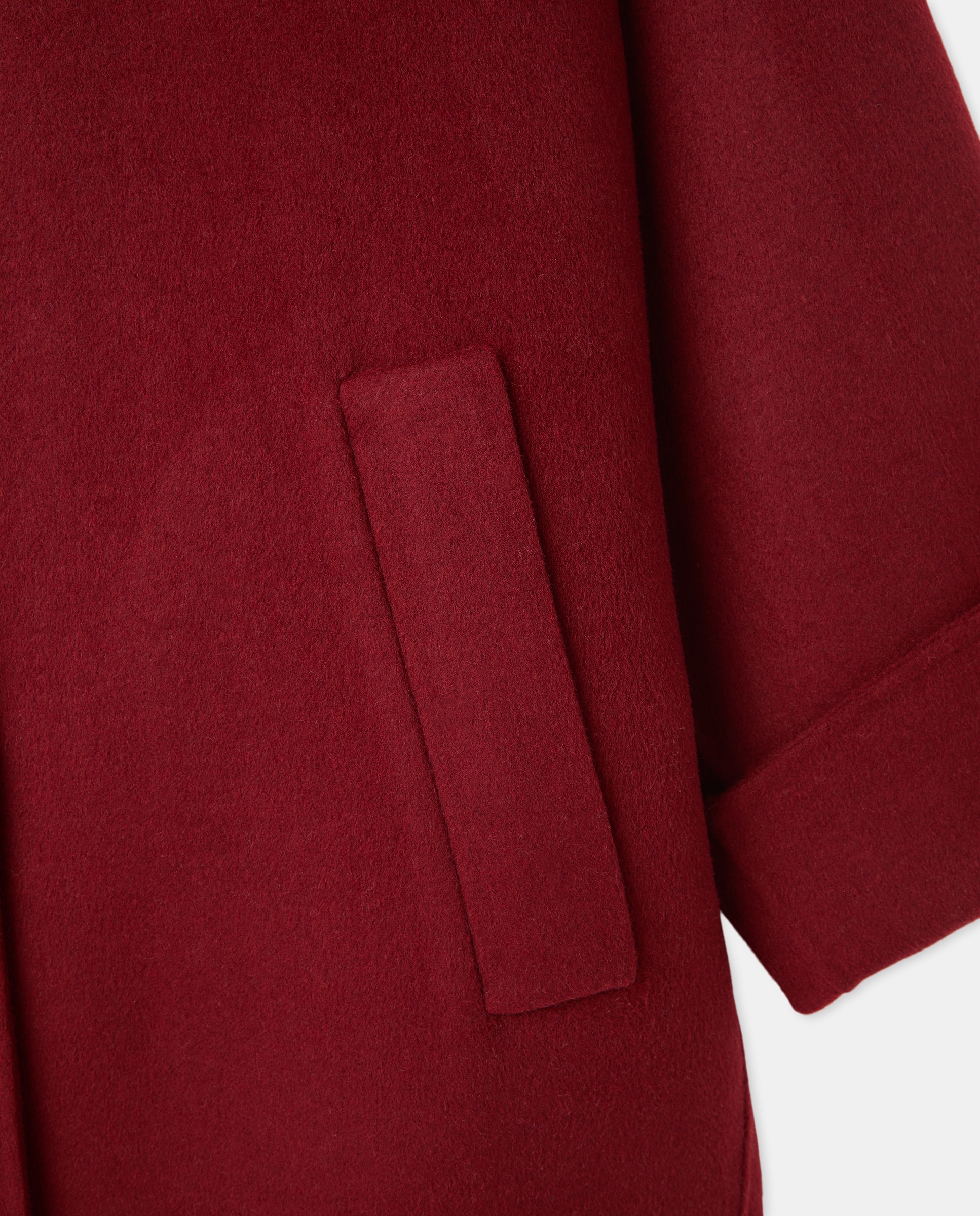 Sobretudo Comprido Liso Bordeaux-7