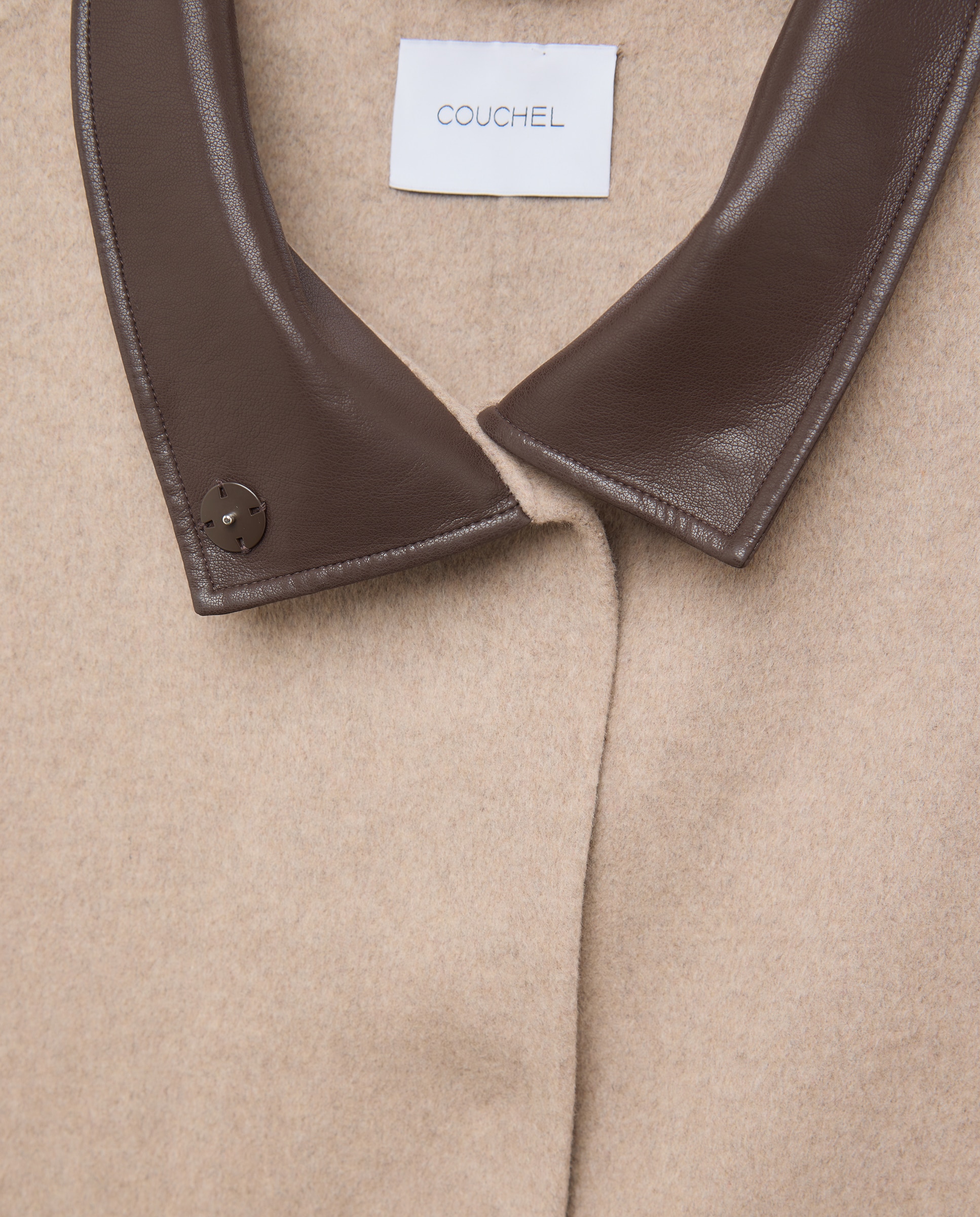 Imagen 6 de Abrigo de mujer handmade detalle efecto piel - Couchel - Visón claro Visón claro