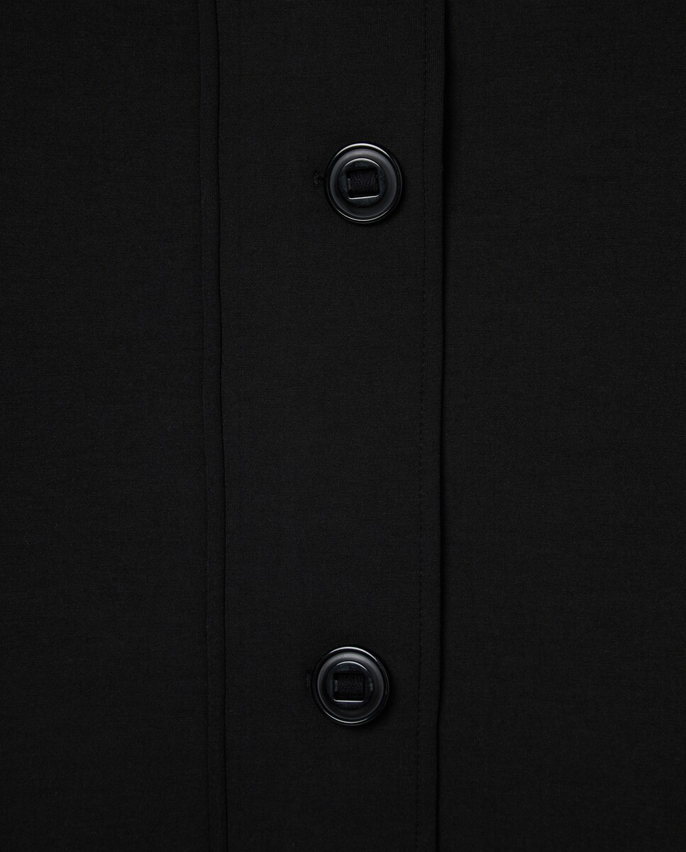 Casacão Curto com Efeito de Neopreno Preto-6