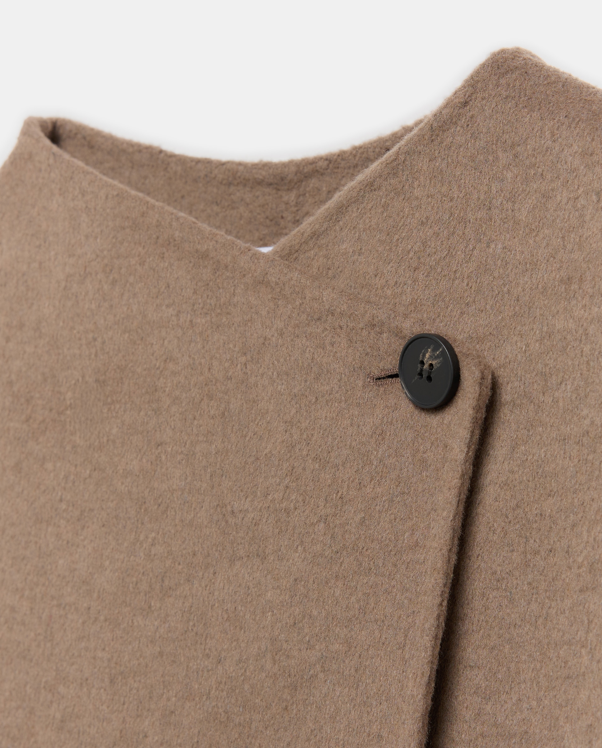 Chaqueta mezcla lana de mujer con botón - Couchel - Visón oscuro Visón oscuro-5