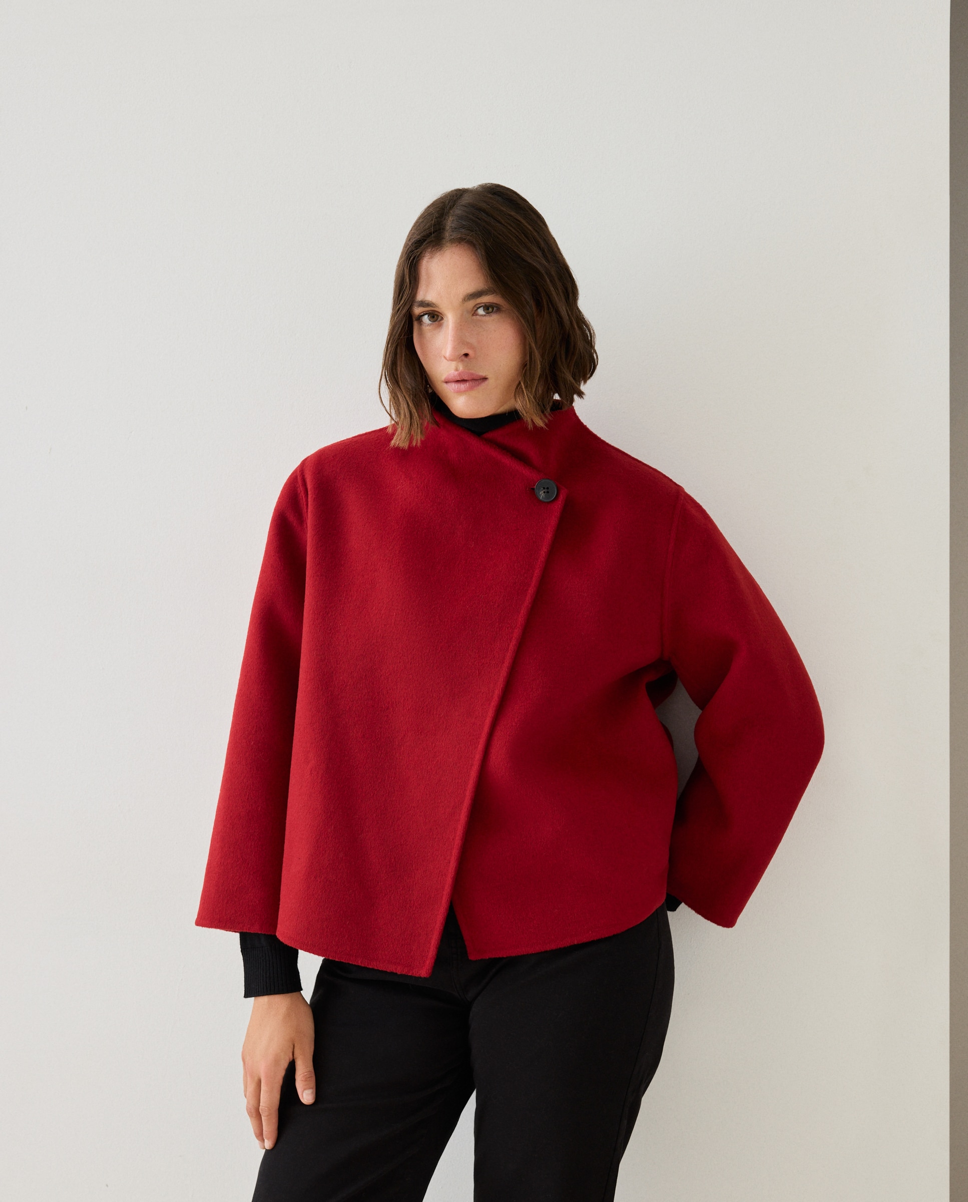 Imagen 0 de Chaqueta mezcla lana de mujer con botón 600 Rojo